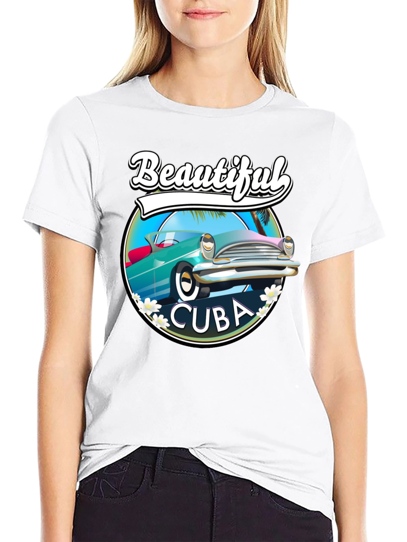 Beautiful Cuba Car Graphic T-Shirt