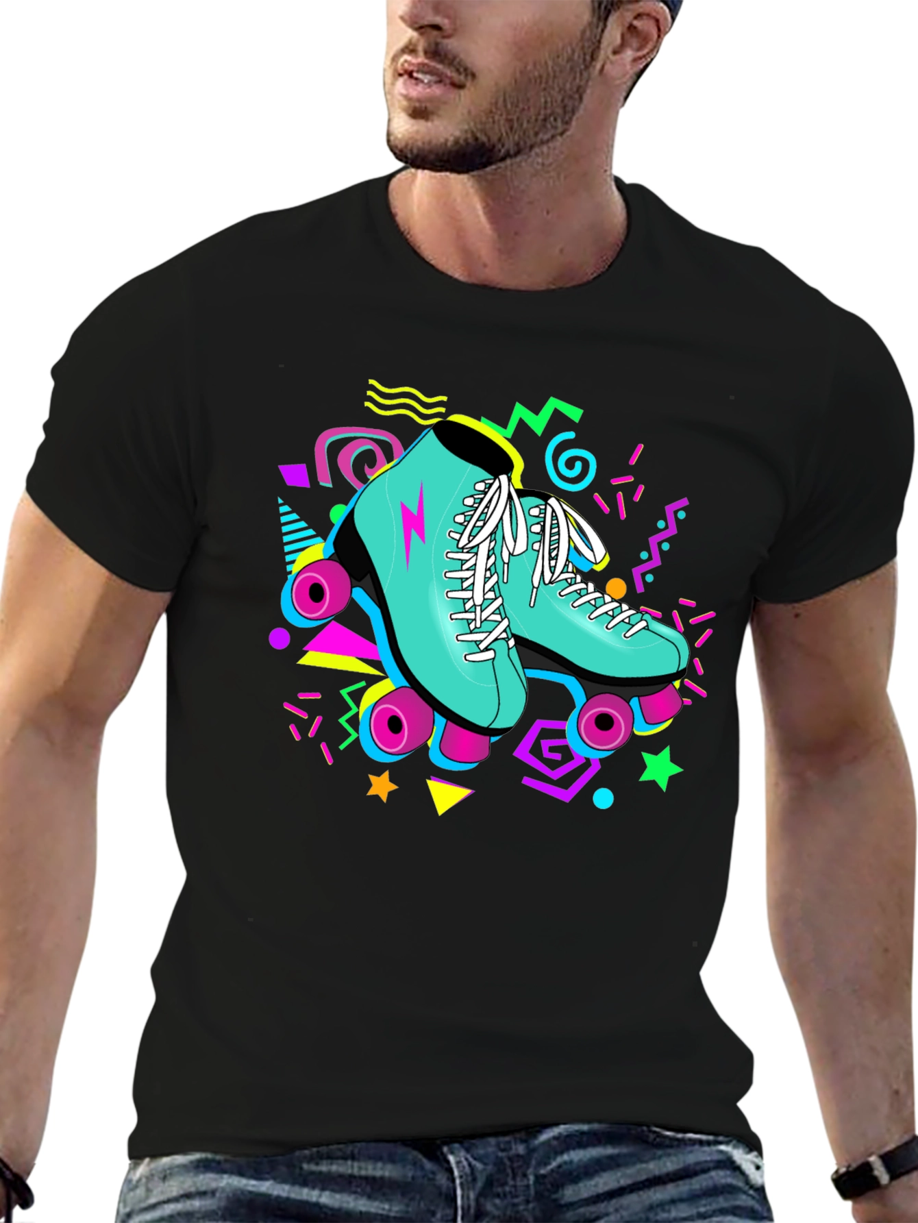 Retro Roller Skate T-Shirt - 80s Style Graphic Tee