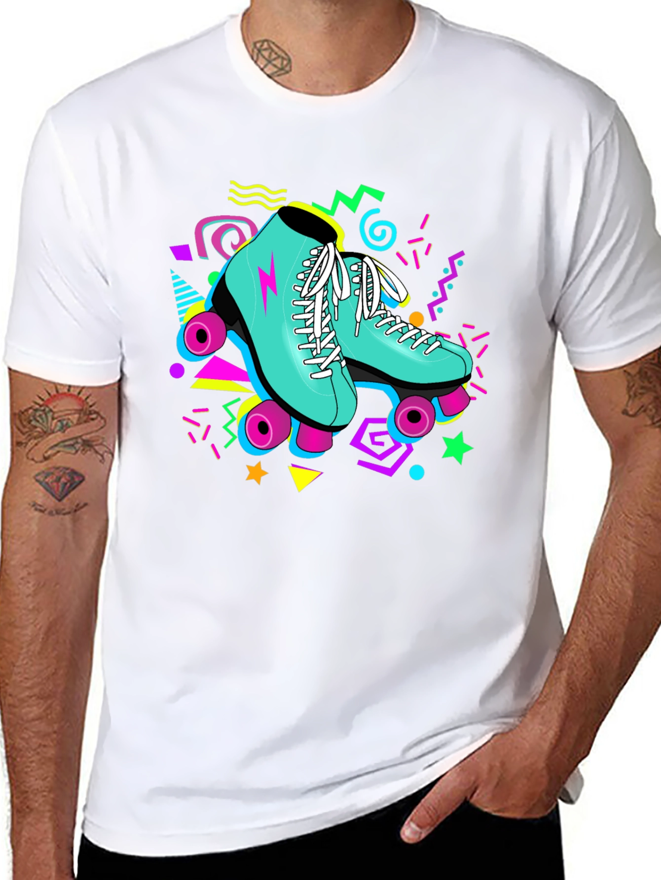 Retro Roller Skate T-Shirt - 80s Style Graphic Tee