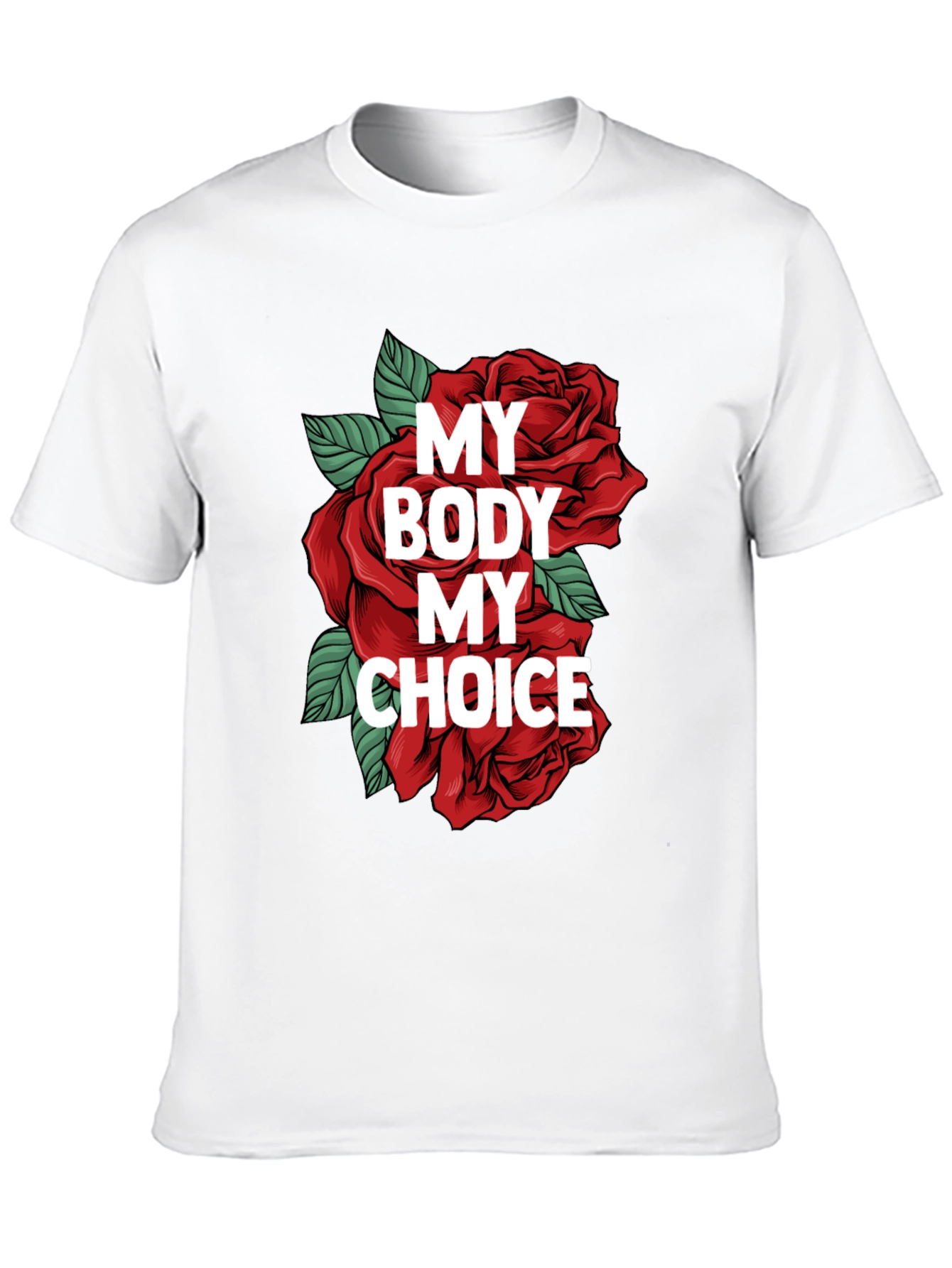 My Body My Choice Rose Graphic Tee - Black