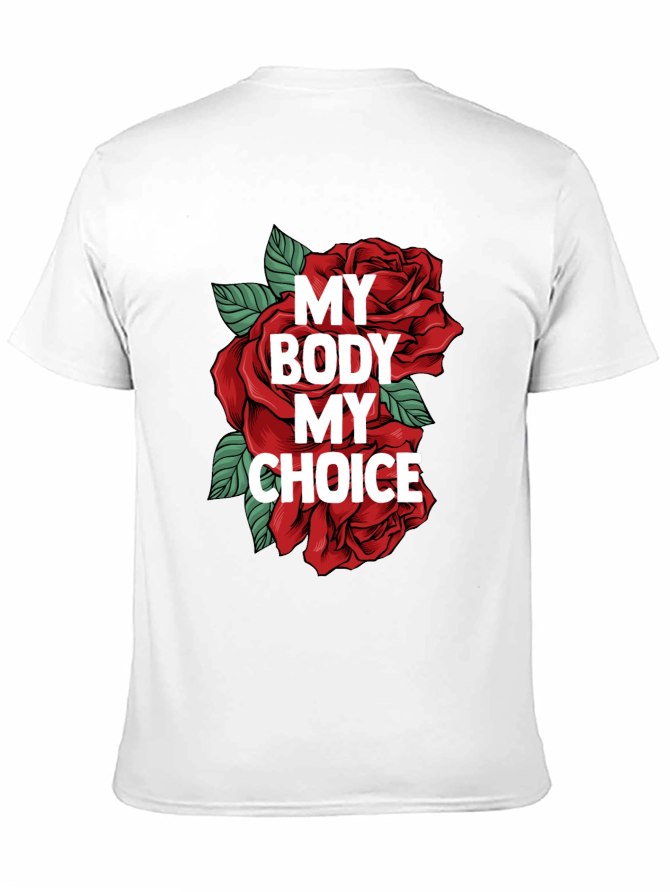 My Body My Choice Rose Graphic Tee - Black