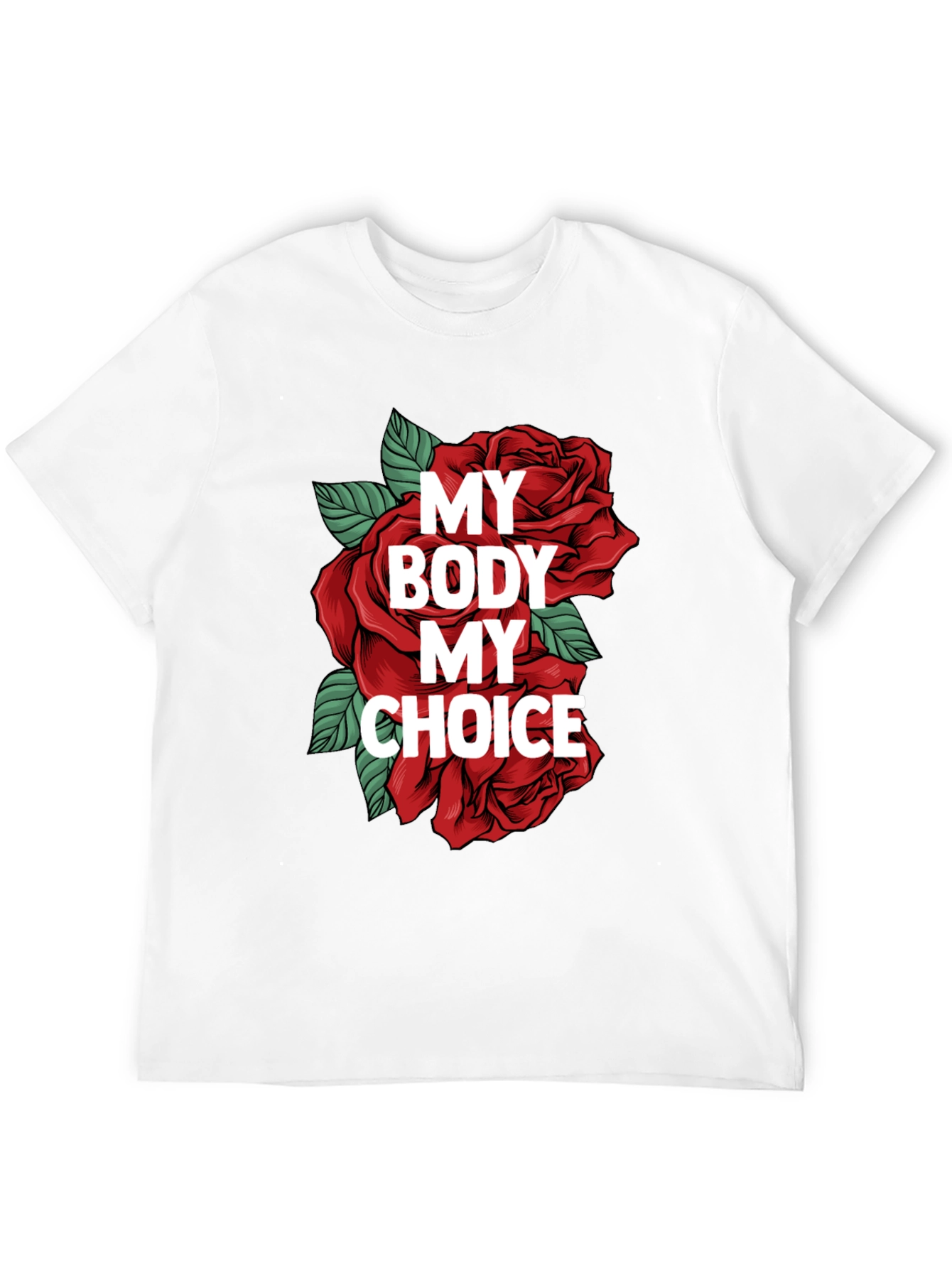 My Body My Choice Rose Graphic Tee - Black
