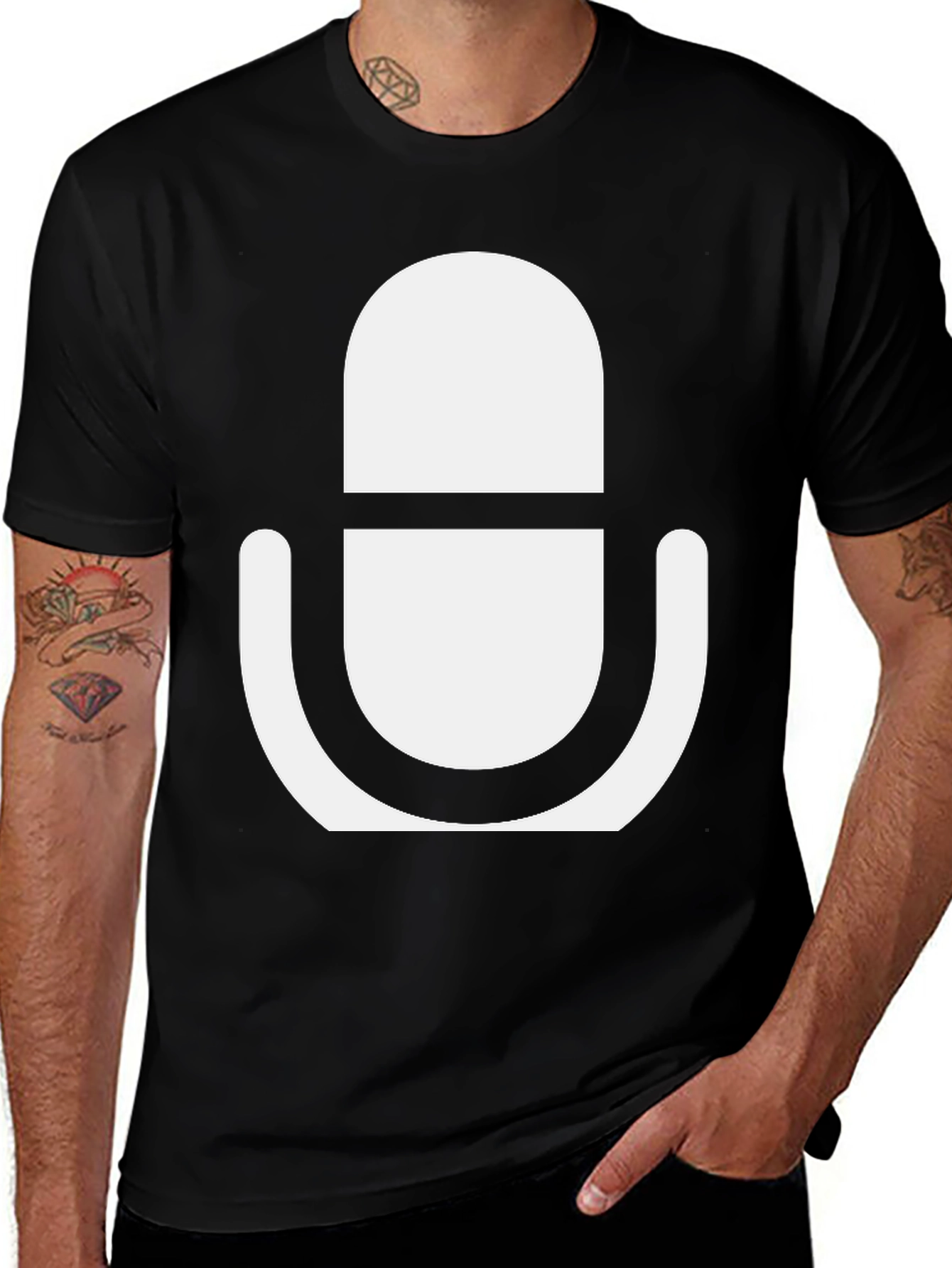 Podcast Microphone Graphic Tee - Cool & Comfortable