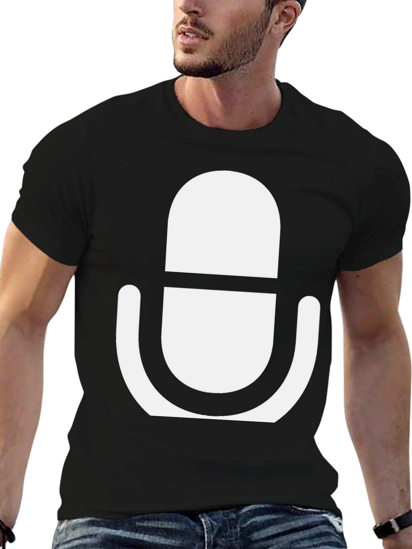 Podcast Microphone Graphic Tee - Cool & Comfortable
