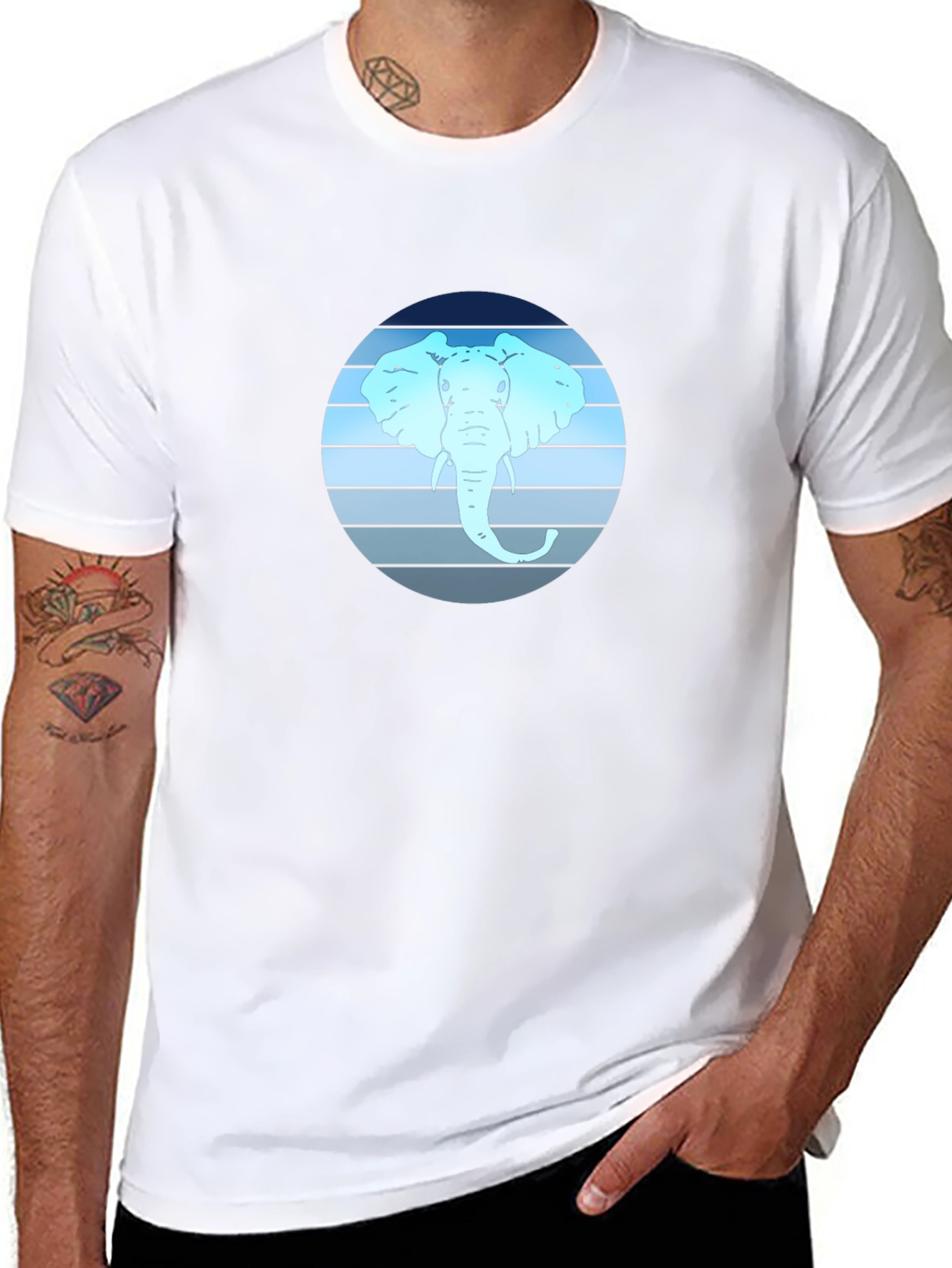 Elephant Graphic Tee - Black Cotton Blend
