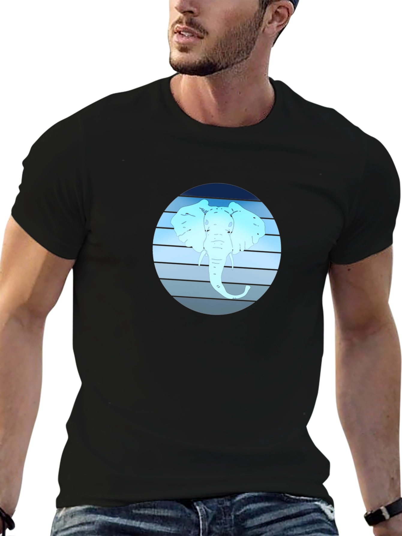 Elephant Graphic Tee - Black Cotton Blend