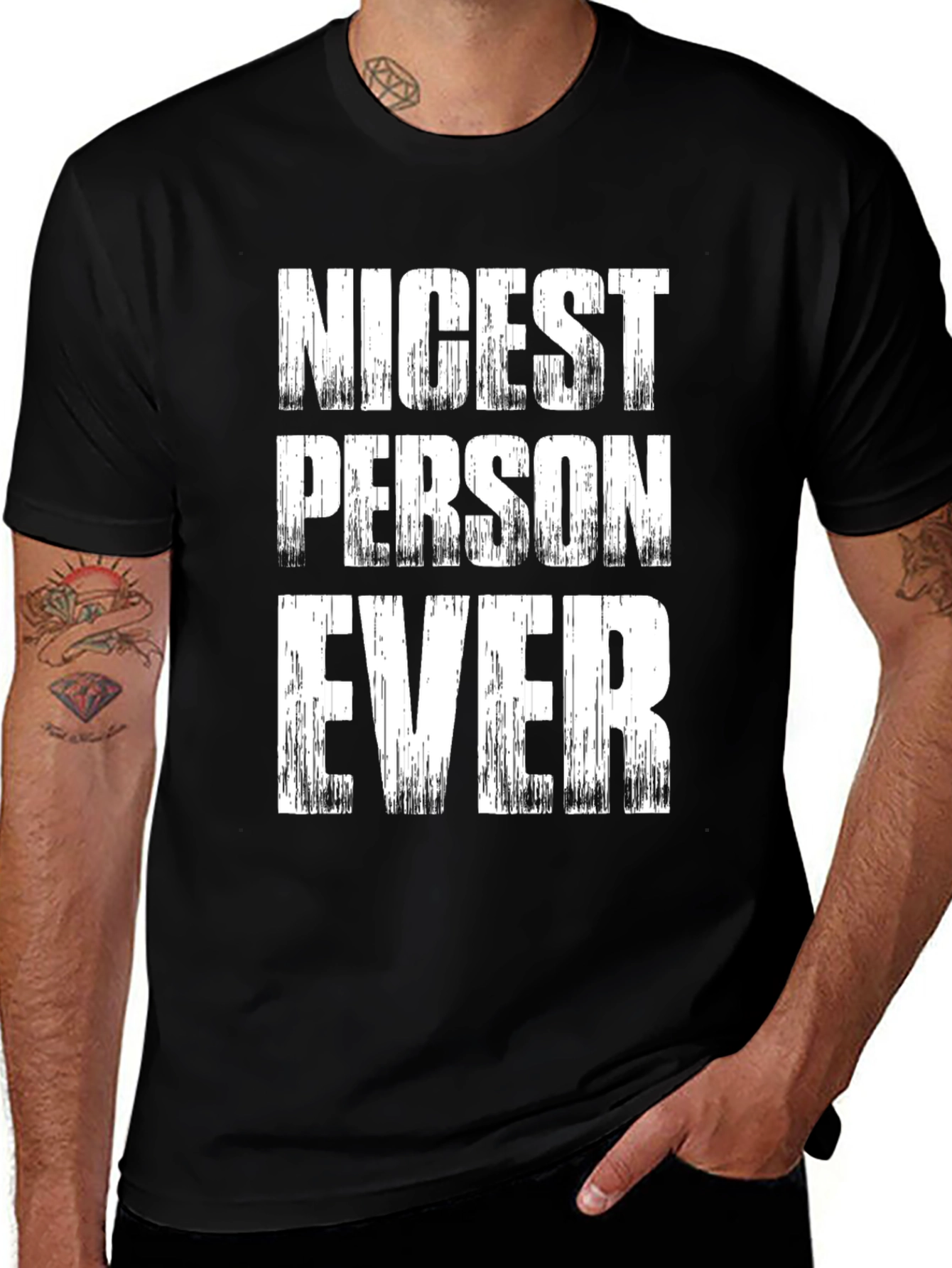 Nicest Person Ever T-Shirt - Black Crew Neck Tee
