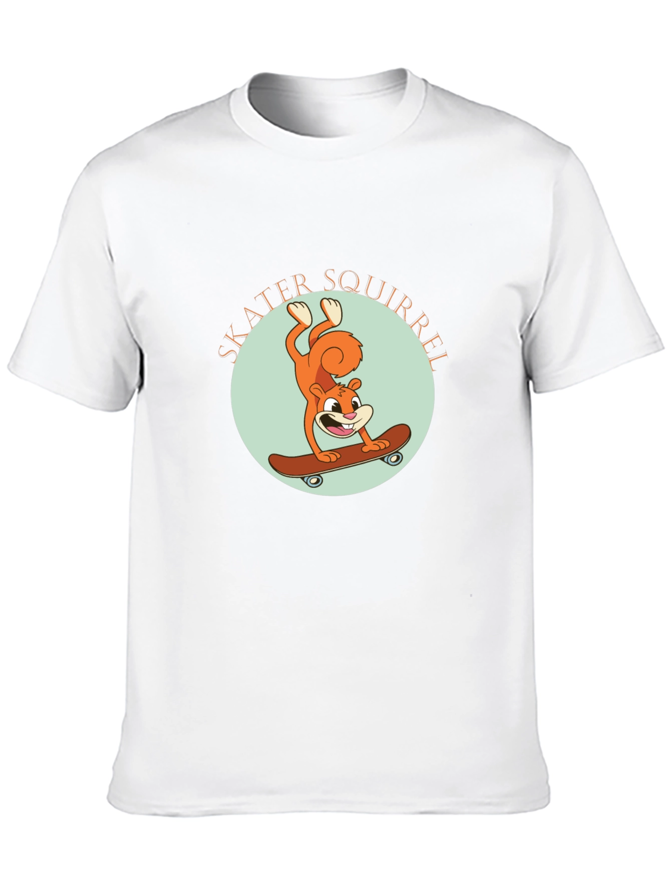 Skater Squirrel Black Graphic Tee