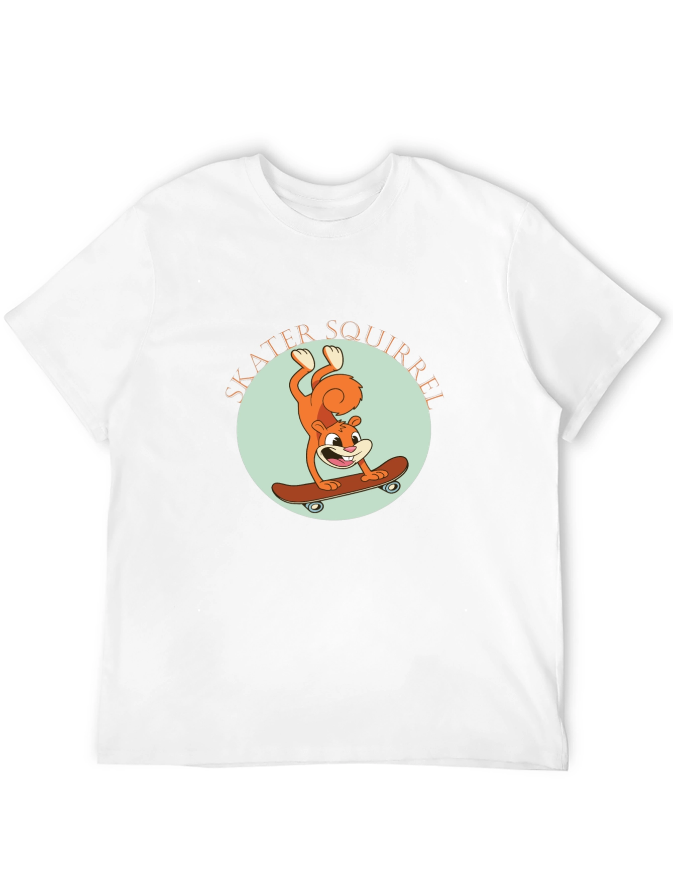 Skater Squirrel Black Graphic Tee