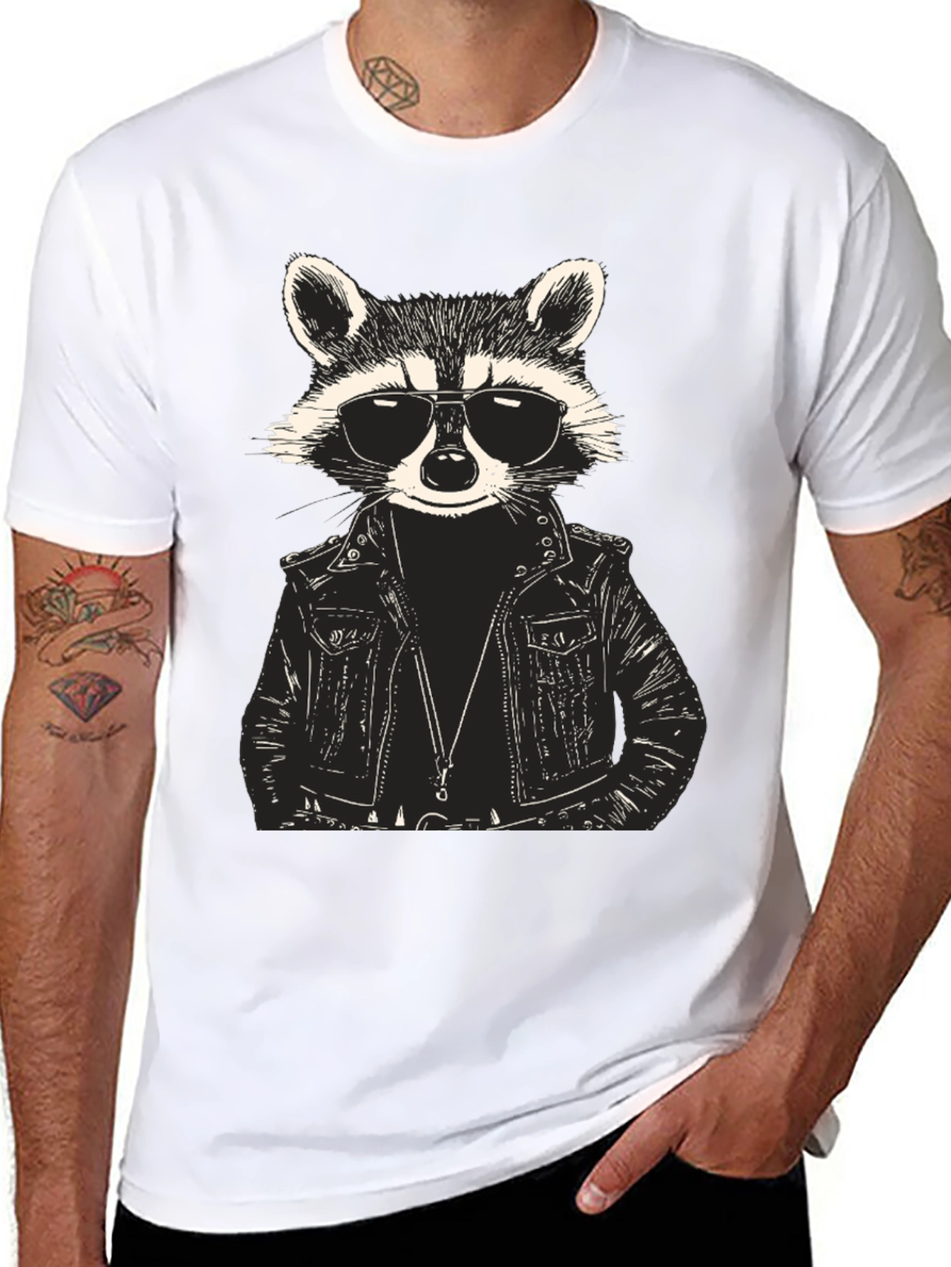 Raccoon Biker Graphic Tee - Cool & Edgy Design