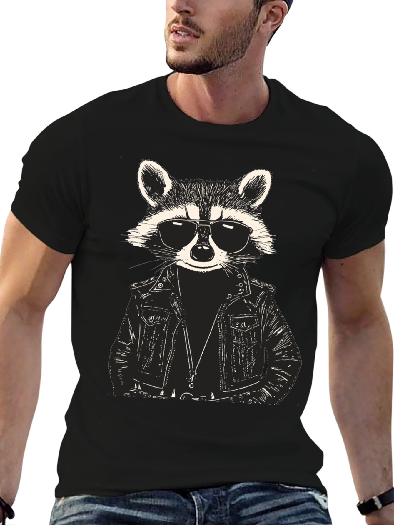 Raccoon Biker Graphic Tee - Cool & Edgy Design