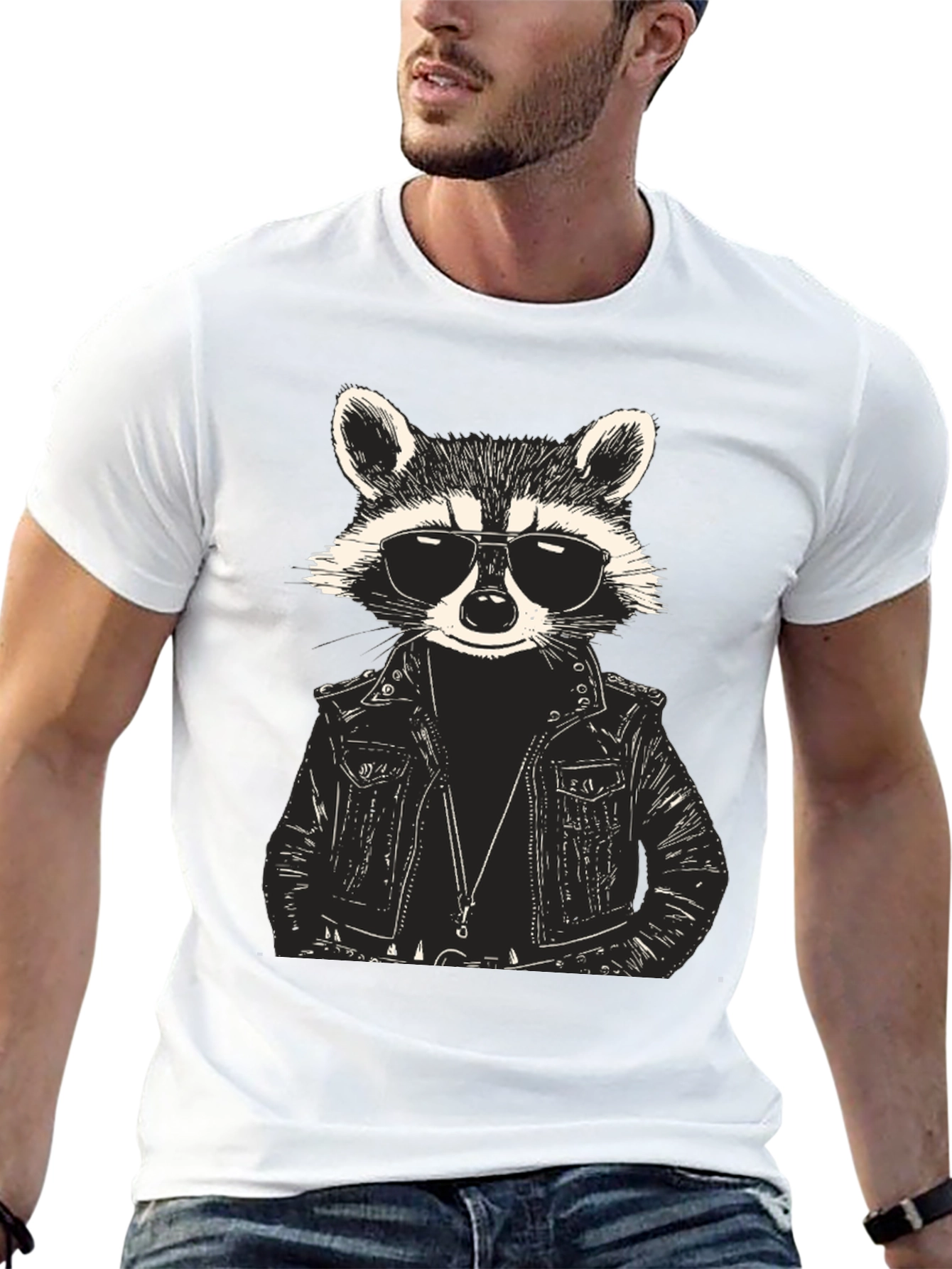 Raccoon Biker Graphic Tee - Cool & Edgy Design
