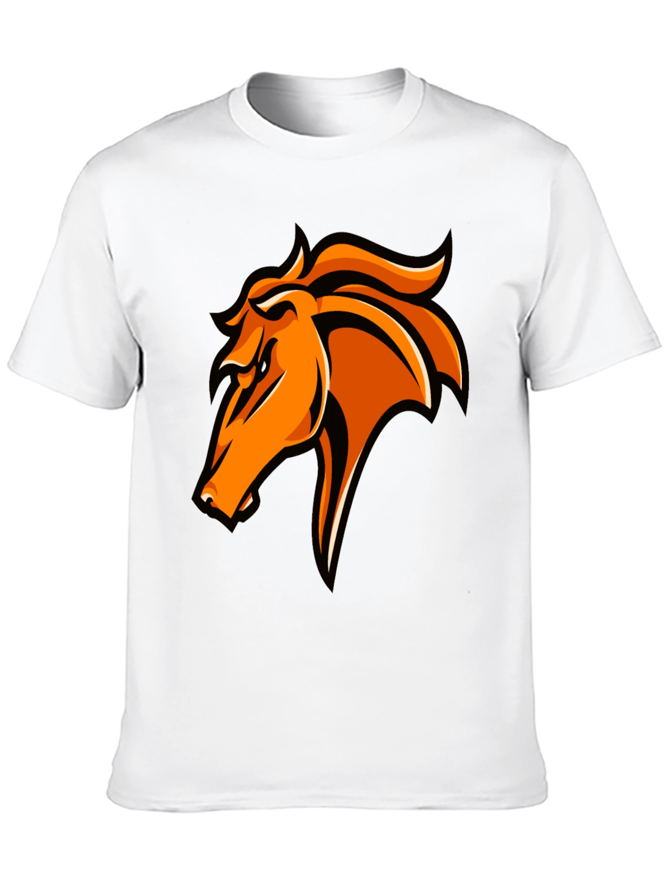 Bold Orange Horse Graphic T-Shirt