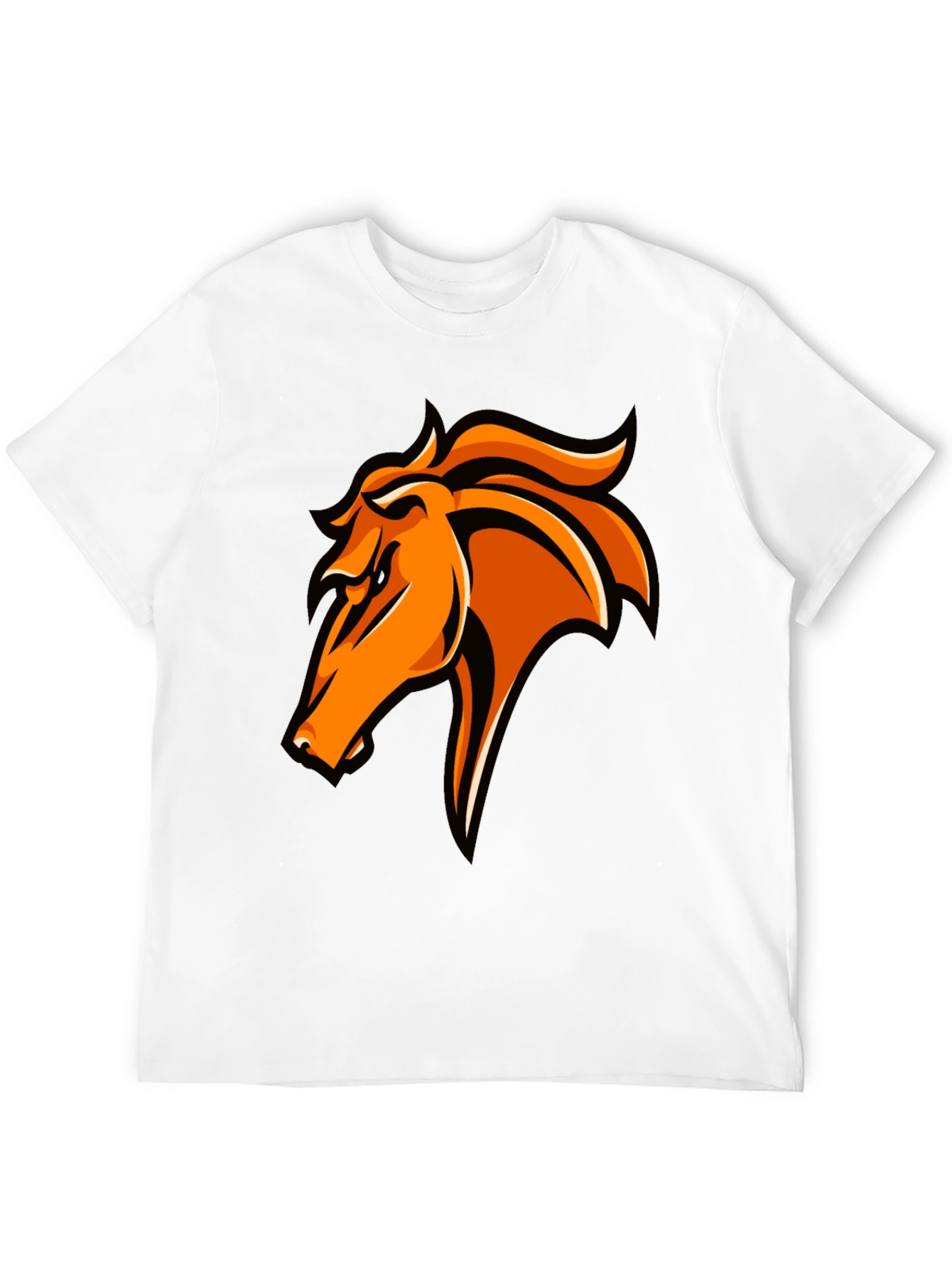 Bold Orange Horse Graphic T-Shirt