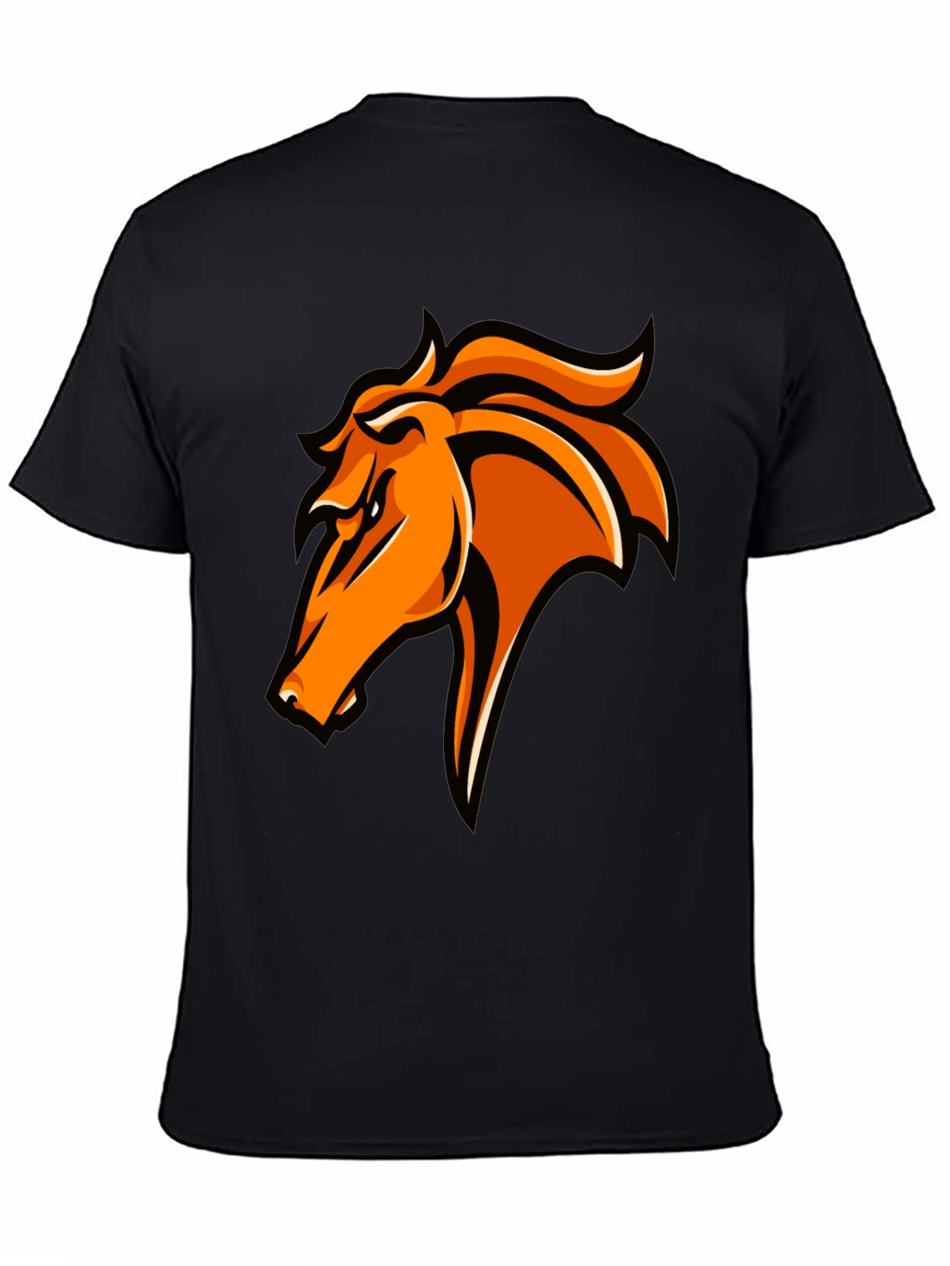 Bold Orange Horse Graphic T-Shirt