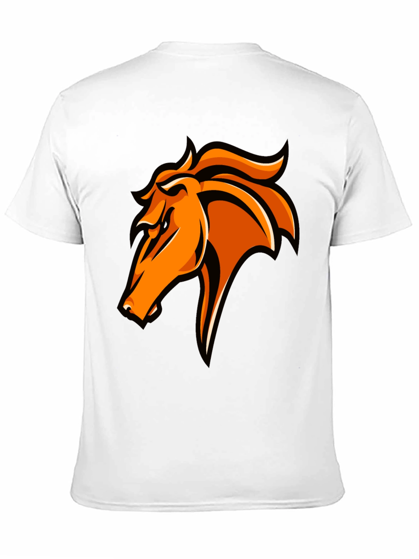 Bold Orange Horse Graphic T-Shirt