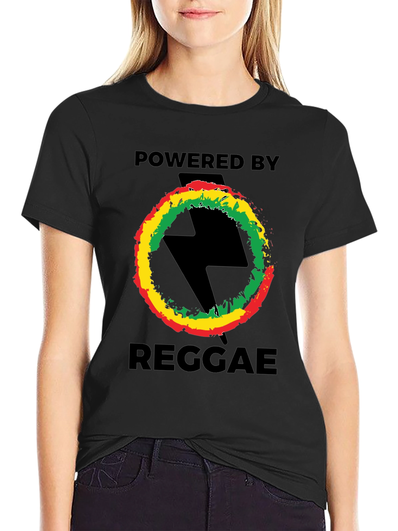 Powered By Reggae T-Shirt - Black
