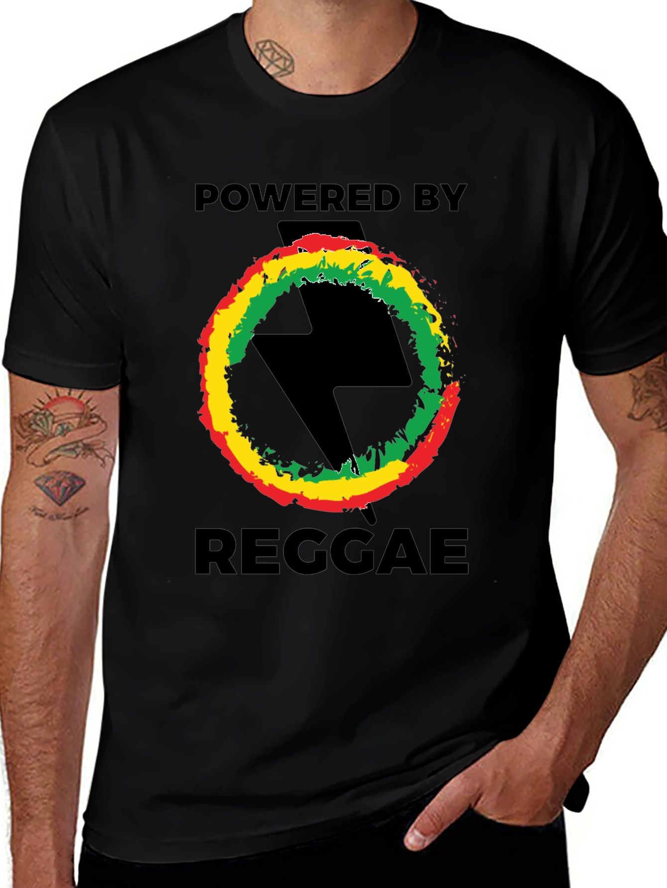 Powered By Reggae T-Shirt - Black