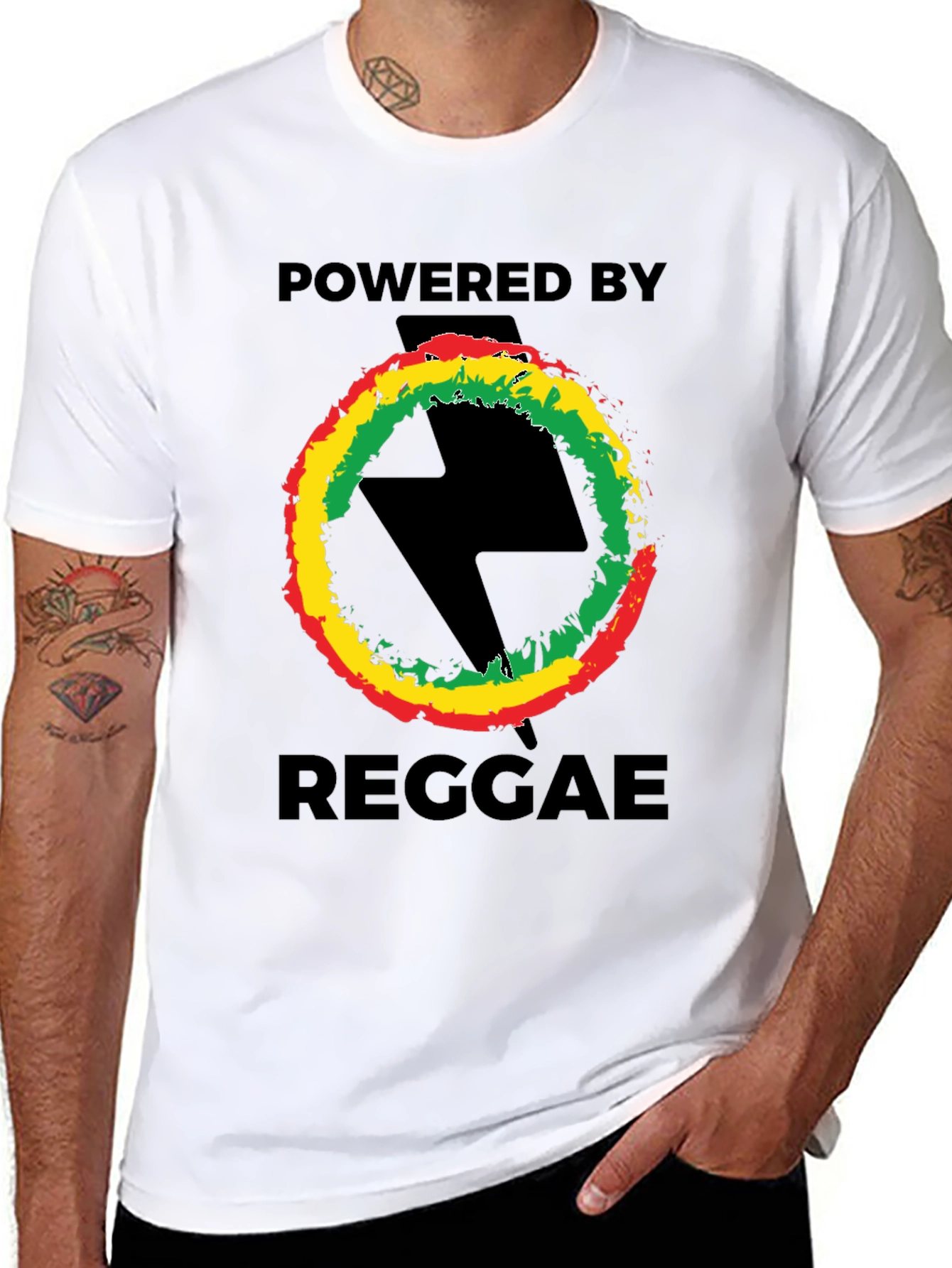 Powered By Reggae T-Shirt - Black