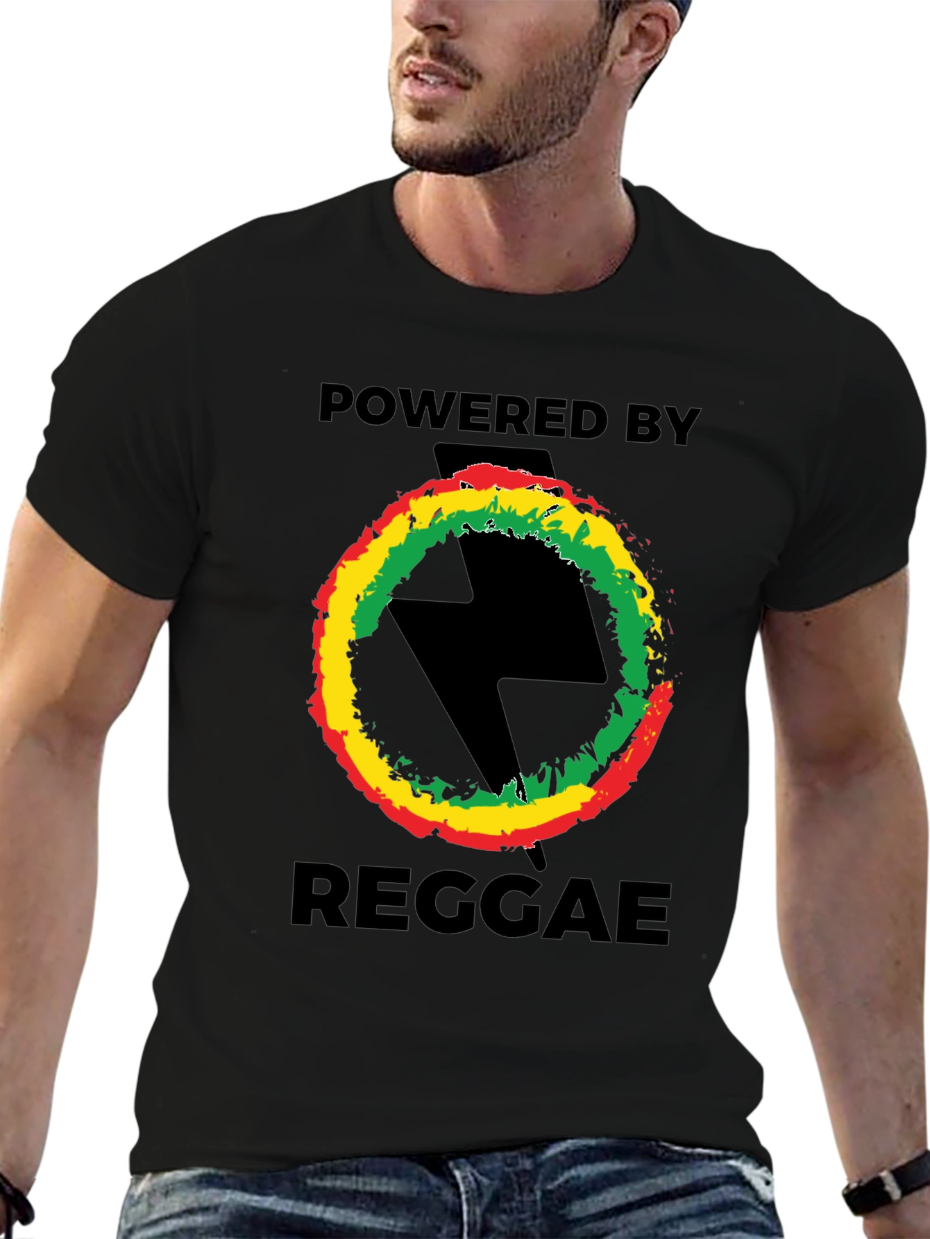 Powered By Reggae T-Shirt - Black