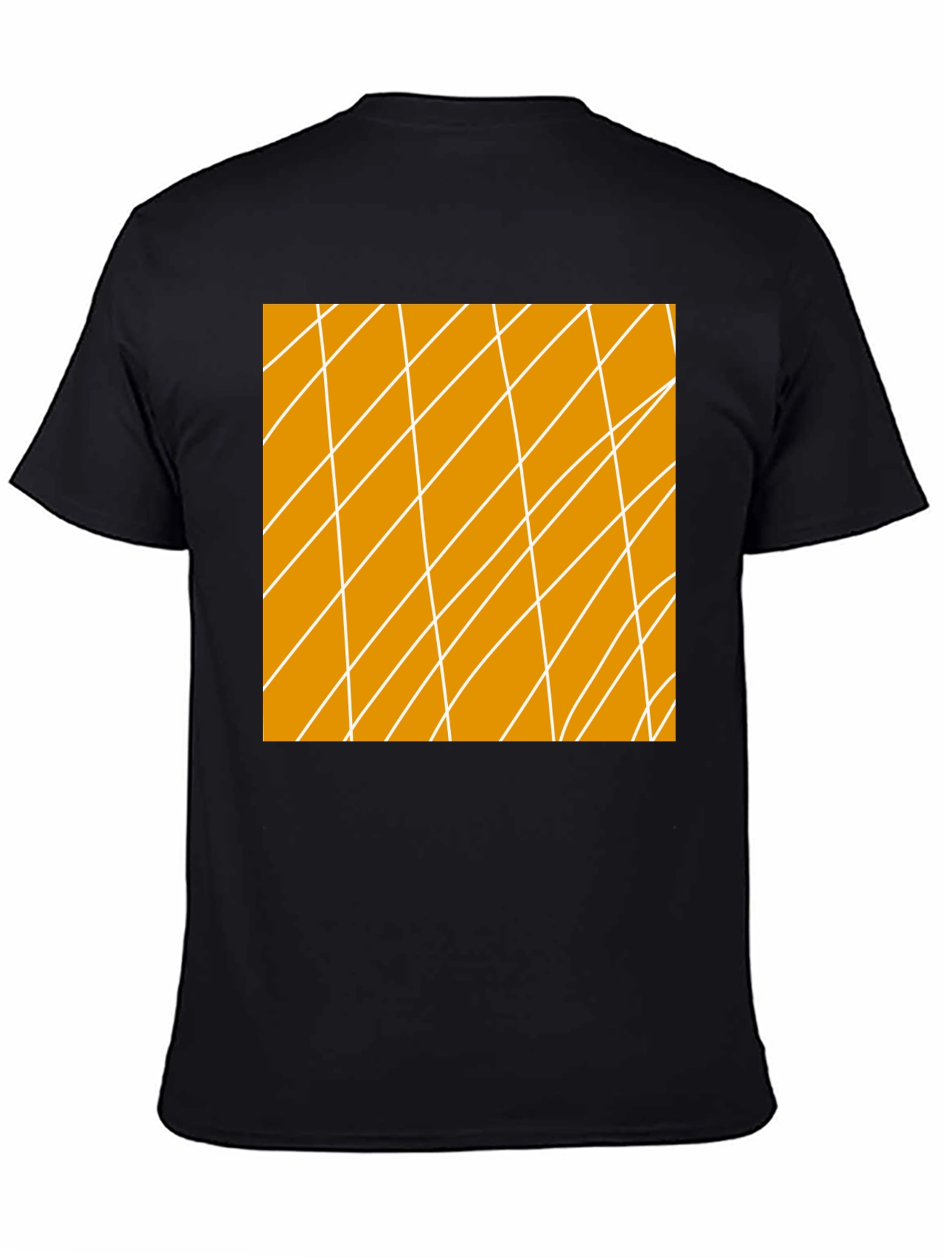 Geometric Lines Graphic Black T-Shirt