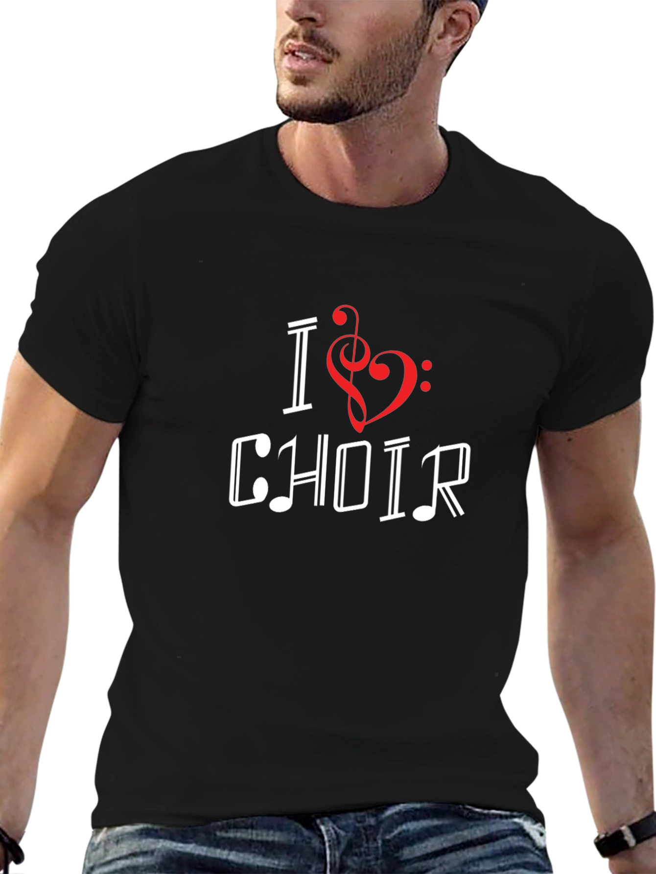 I Heart Choir Music Lover Black T-Shirt