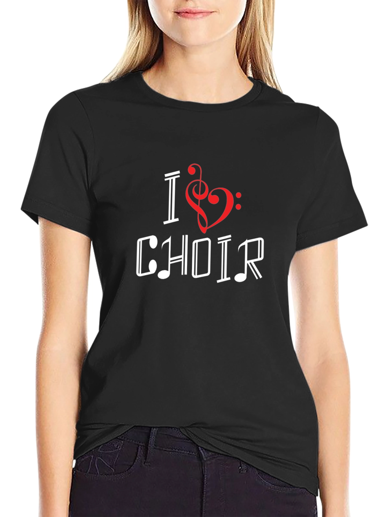 I Heart Choir Music Lover Black T-Shirt