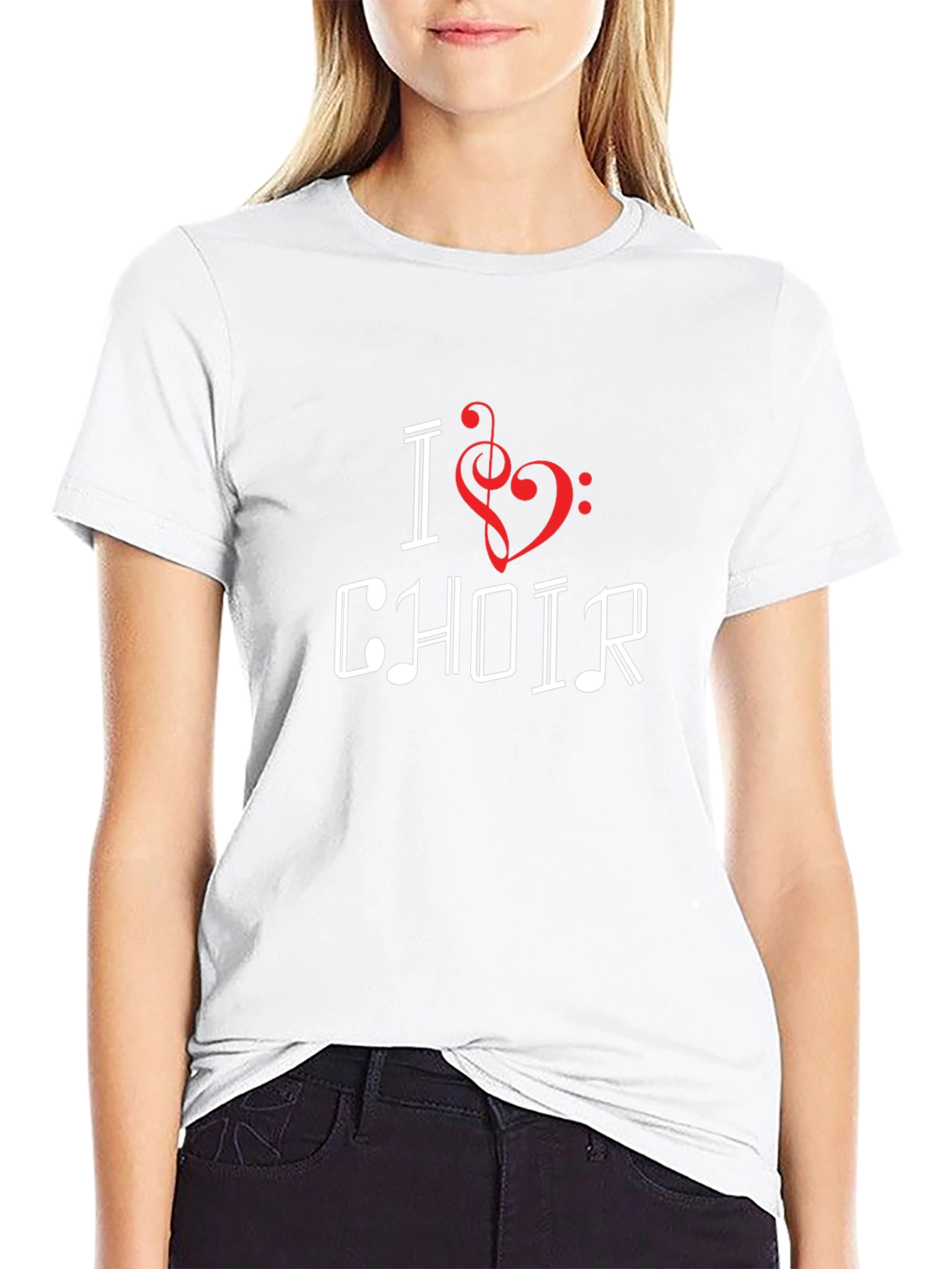 I Heart Choir Music Lover Black T-Shirt