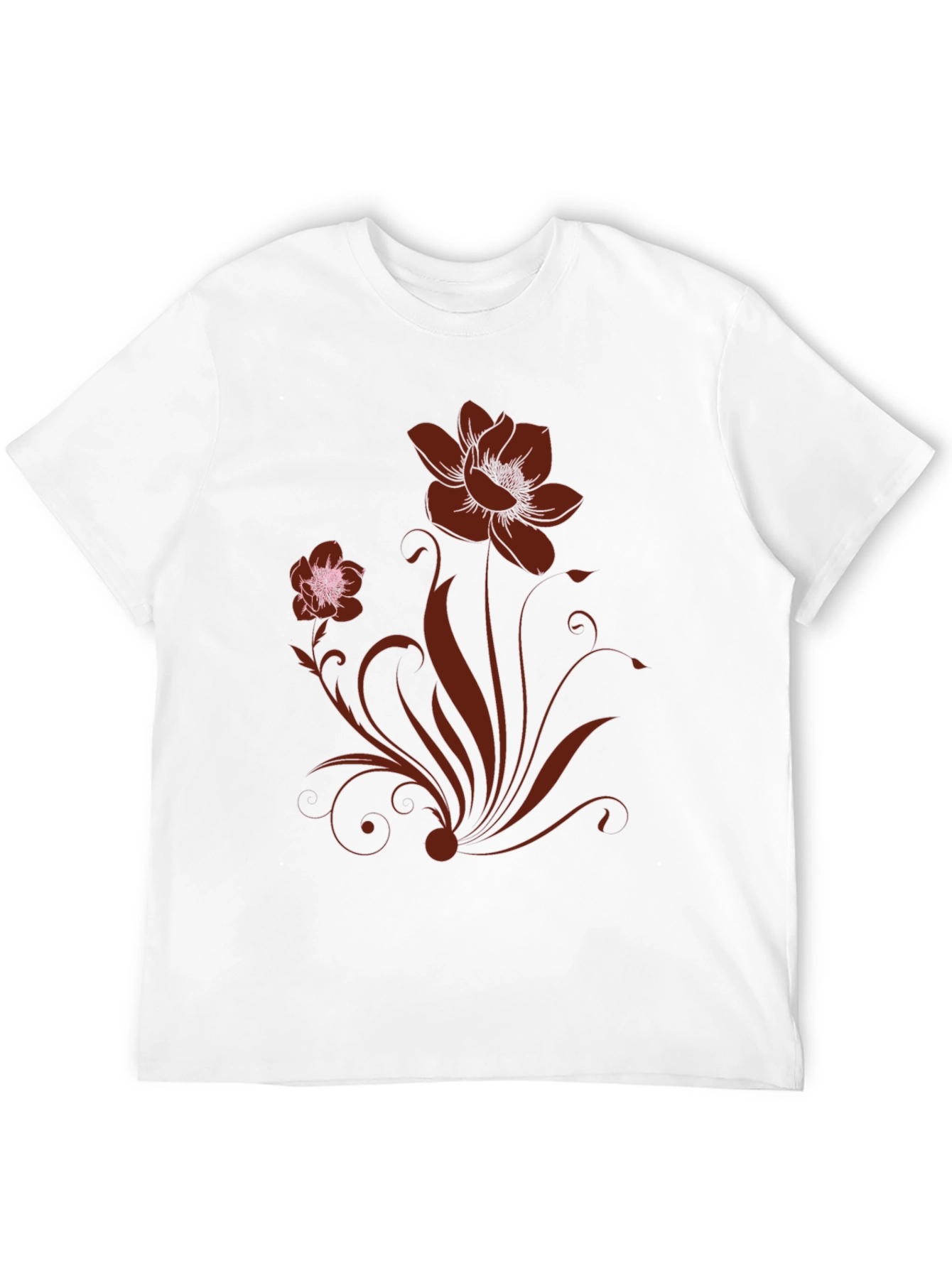 Floral Design Black T-Shirt