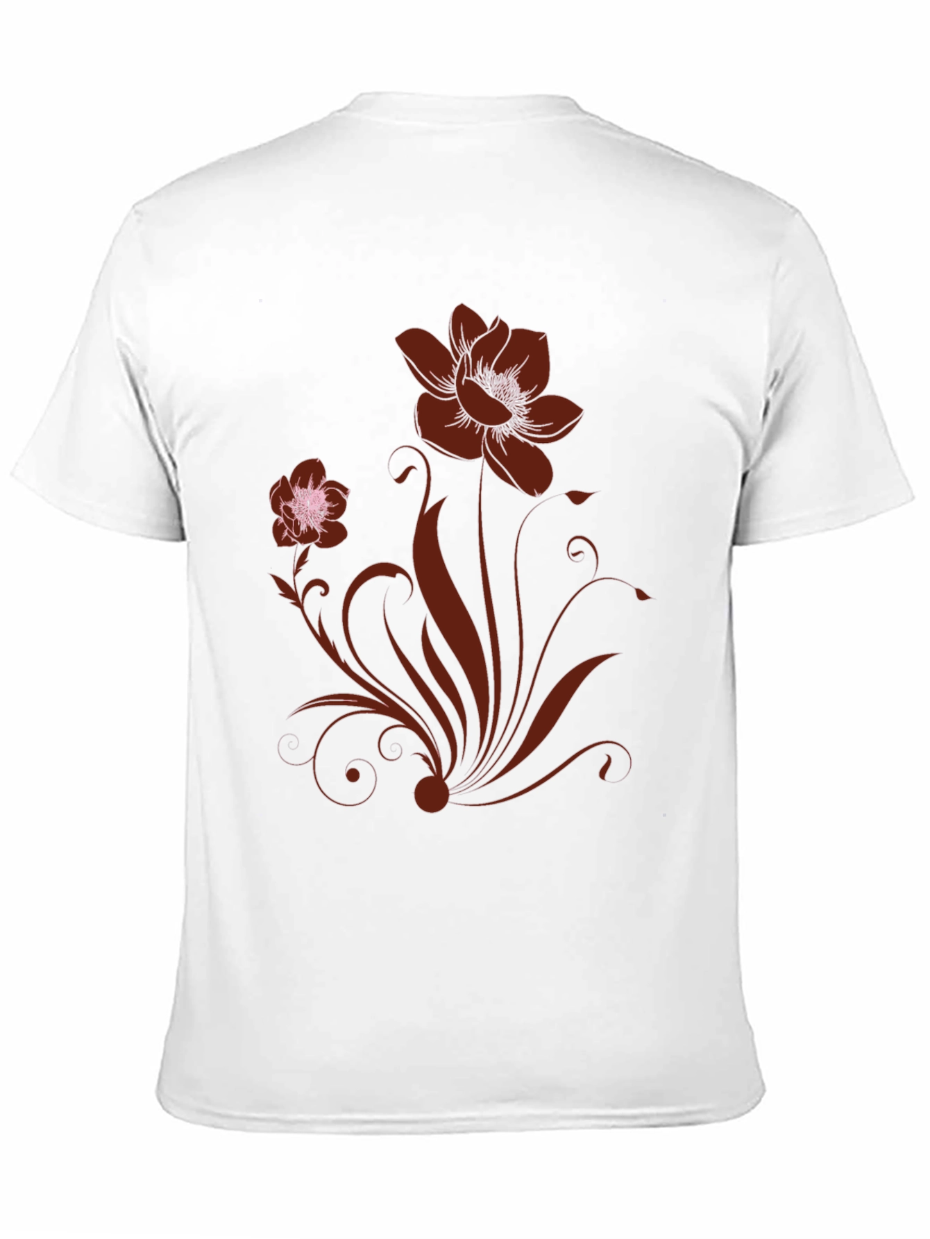 Floral Design Black T-Shirt