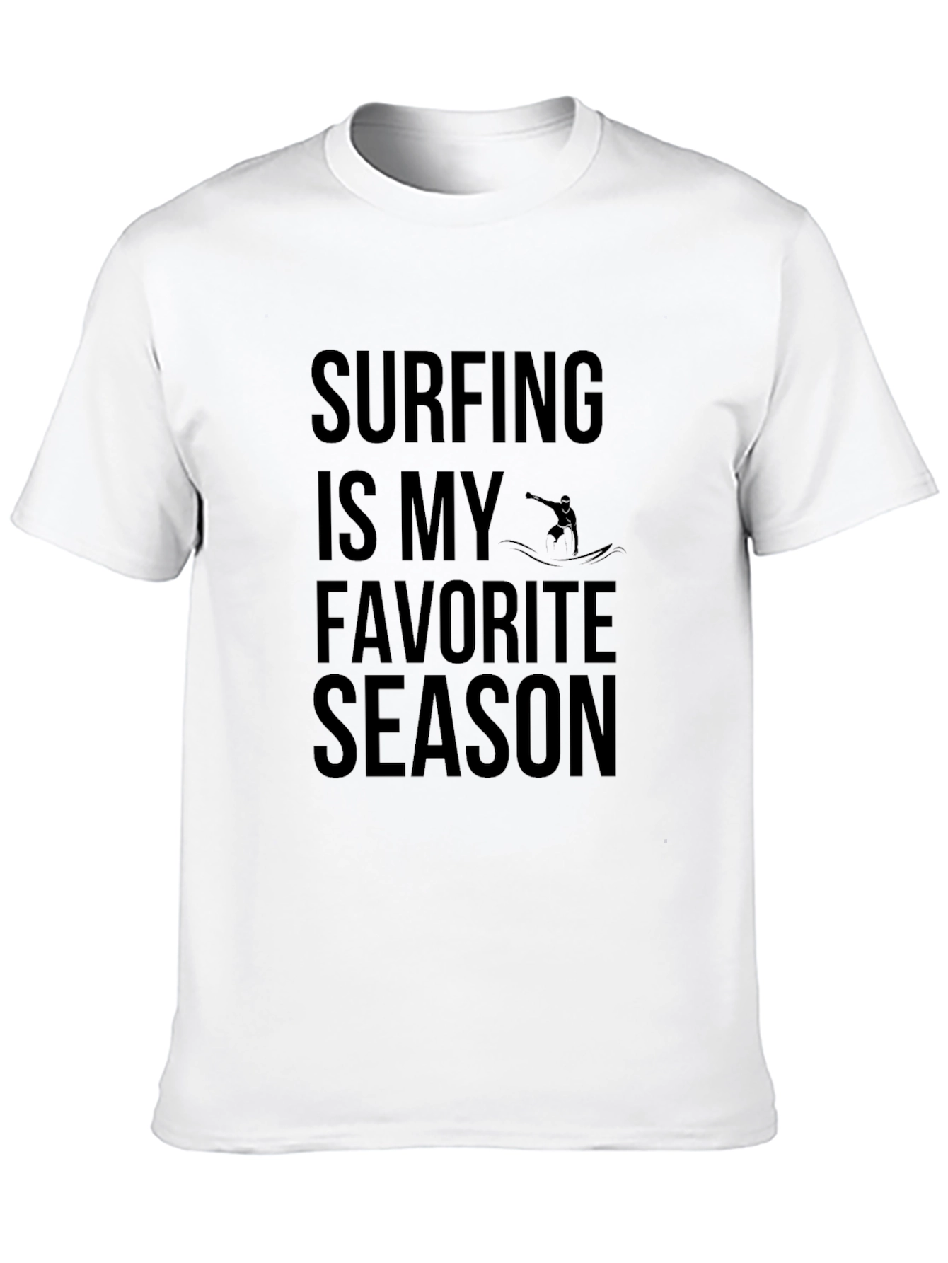 Surfing is My Favorite Season Black T-Shirt