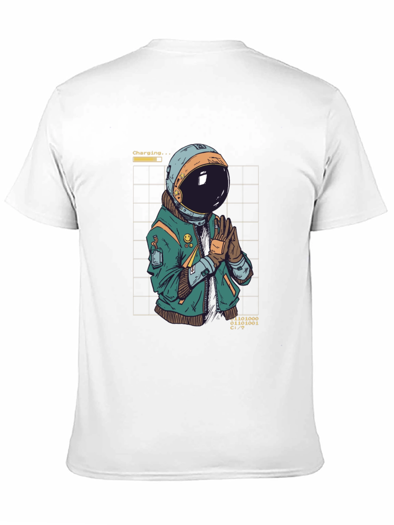 Astronaut Charging Graphic T-Shirt - Cool Space Design
