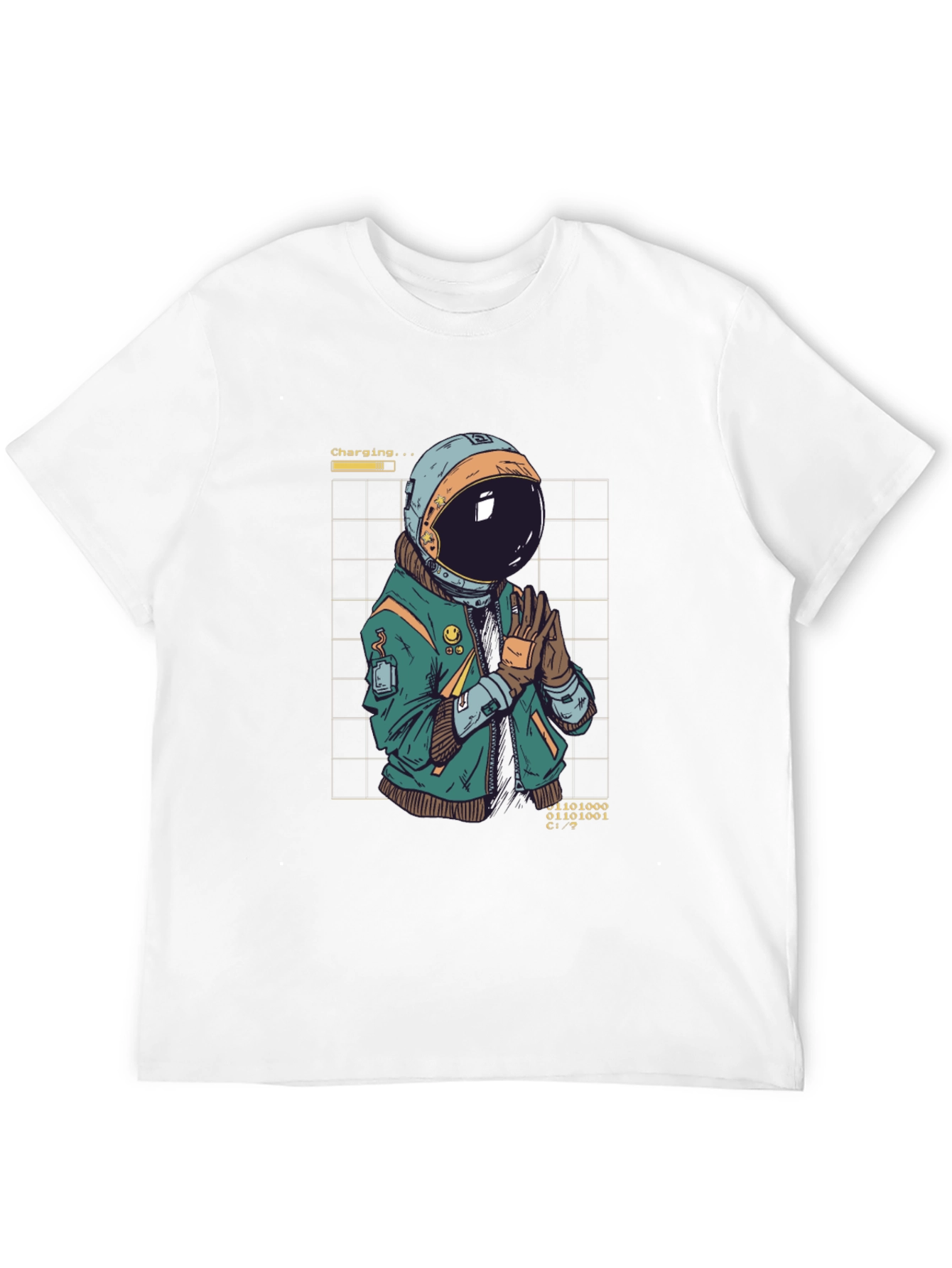 Astronaut Charging Graphic T-Shirt - Cool Space Design