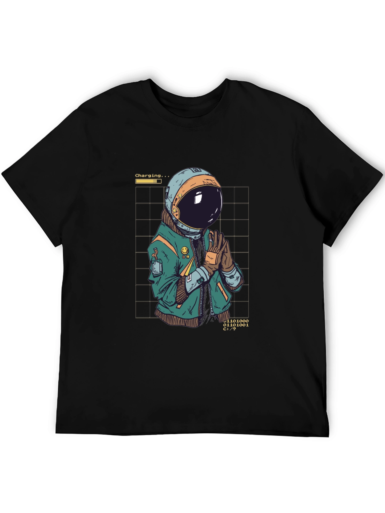Astronaut Charging Graphic T-Shirt - Cool Space Design