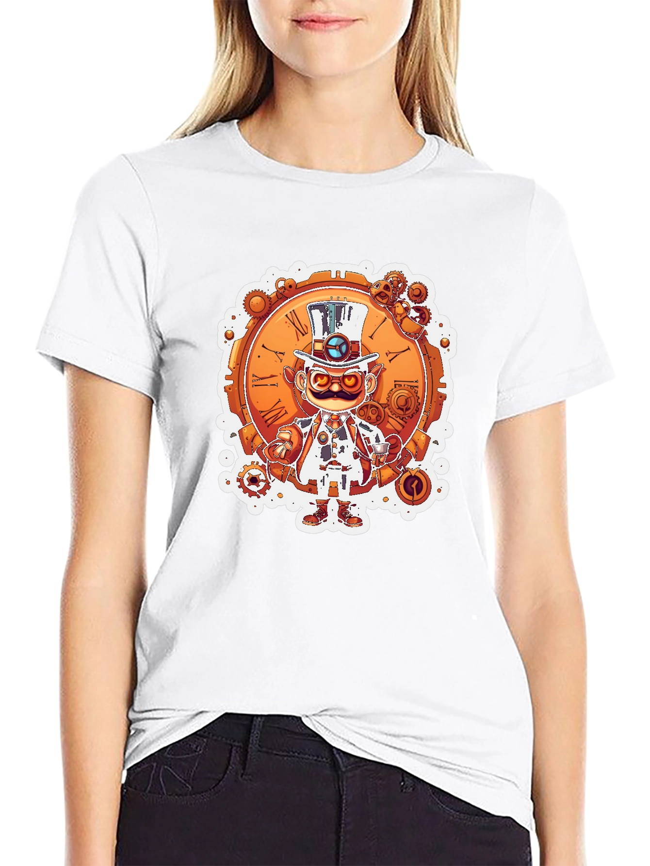 Steampunk Character Graphic T-Shirt - Unique Design