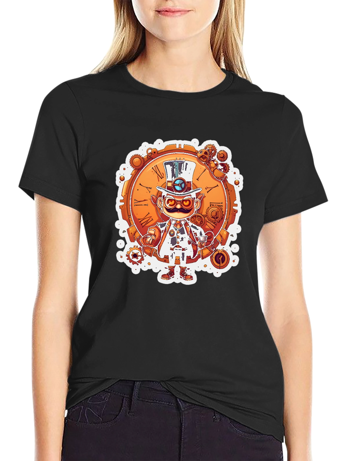Steampunk Character Graphic T-Shirt - Unique Design