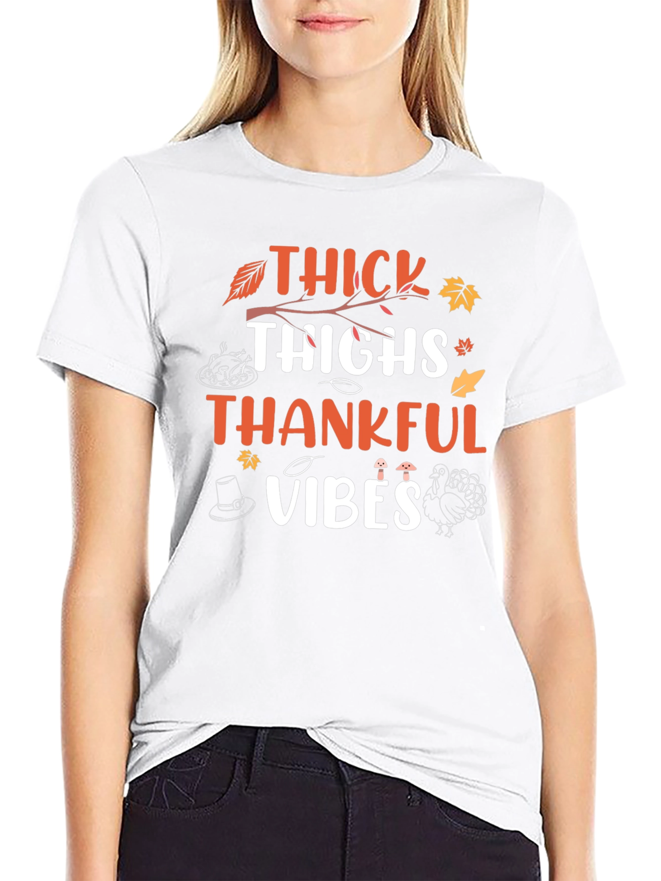 Thick Thighs Thankful Vibes T-Shirt