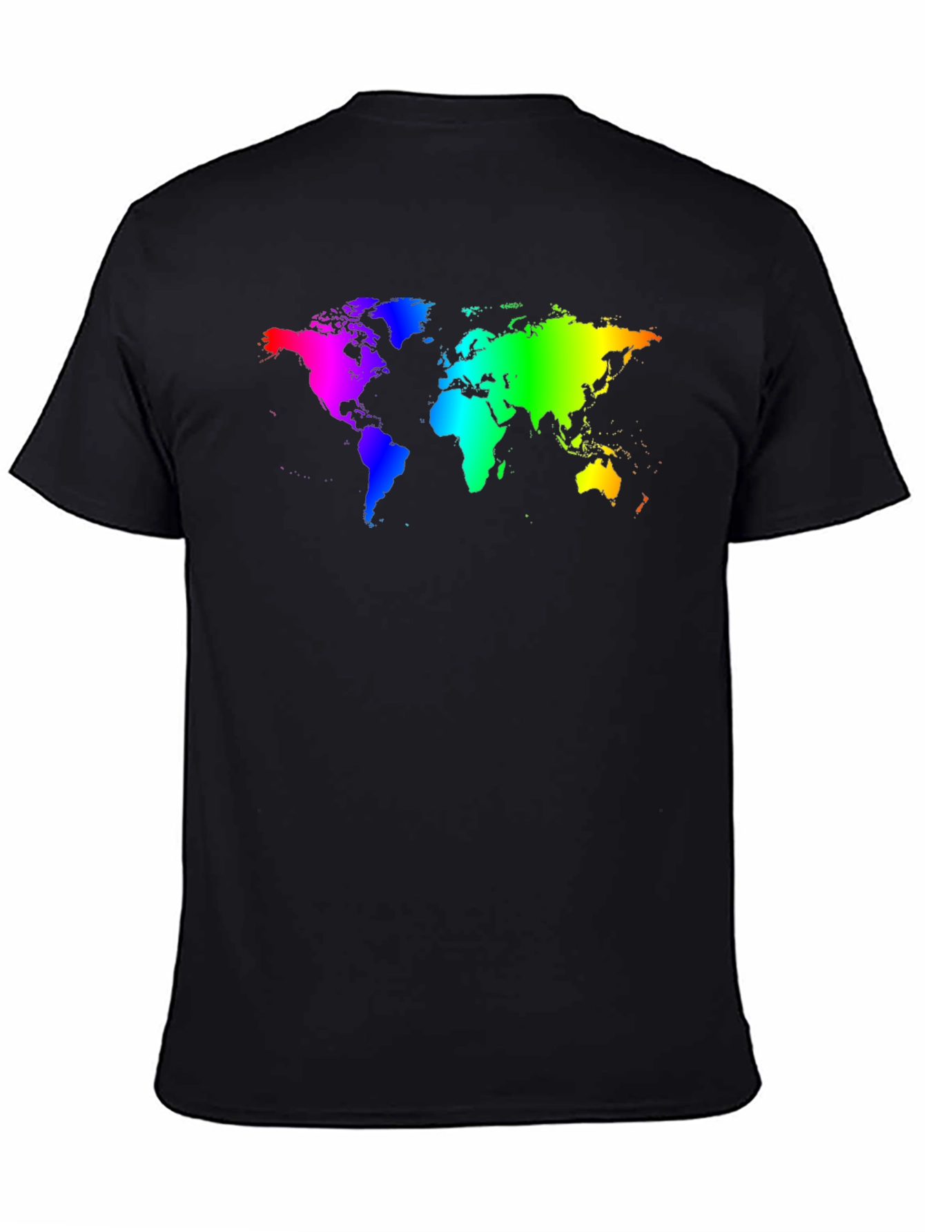 Rainbow World Map Graphic T-Shirt