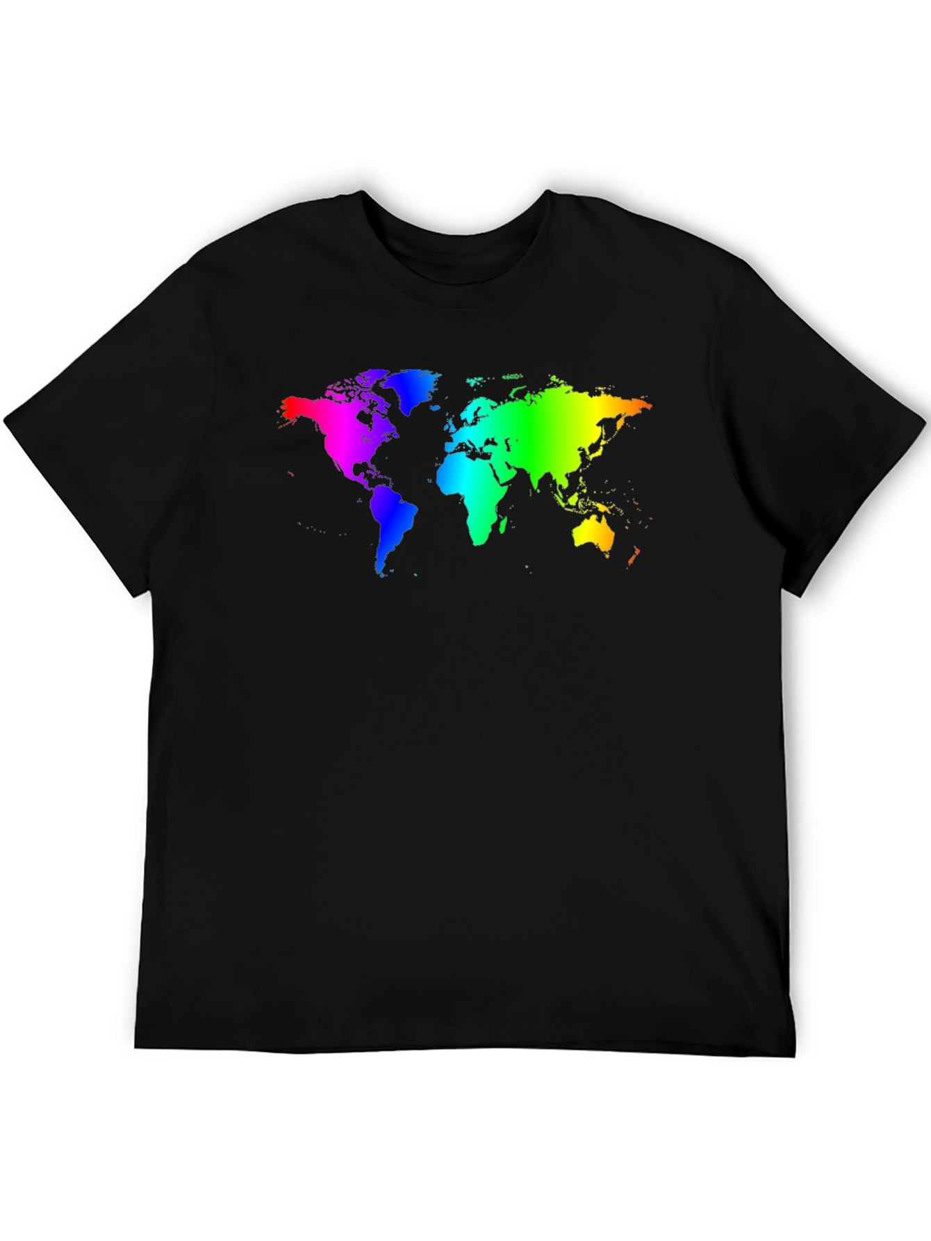 Rainbow World Map Graphic T-Shirt