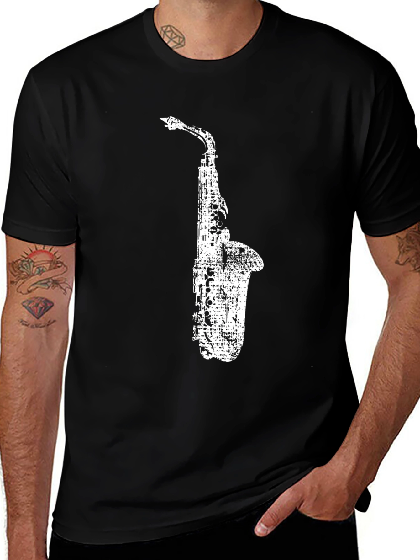 Saxophone Graphic Tee - Cool Music Lover Shirt