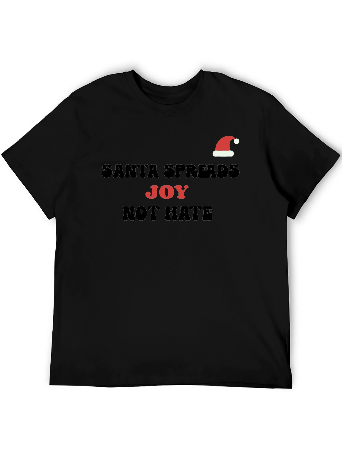 Santa Spreads Joy Graphic T-Shirt - Holiday Cheer