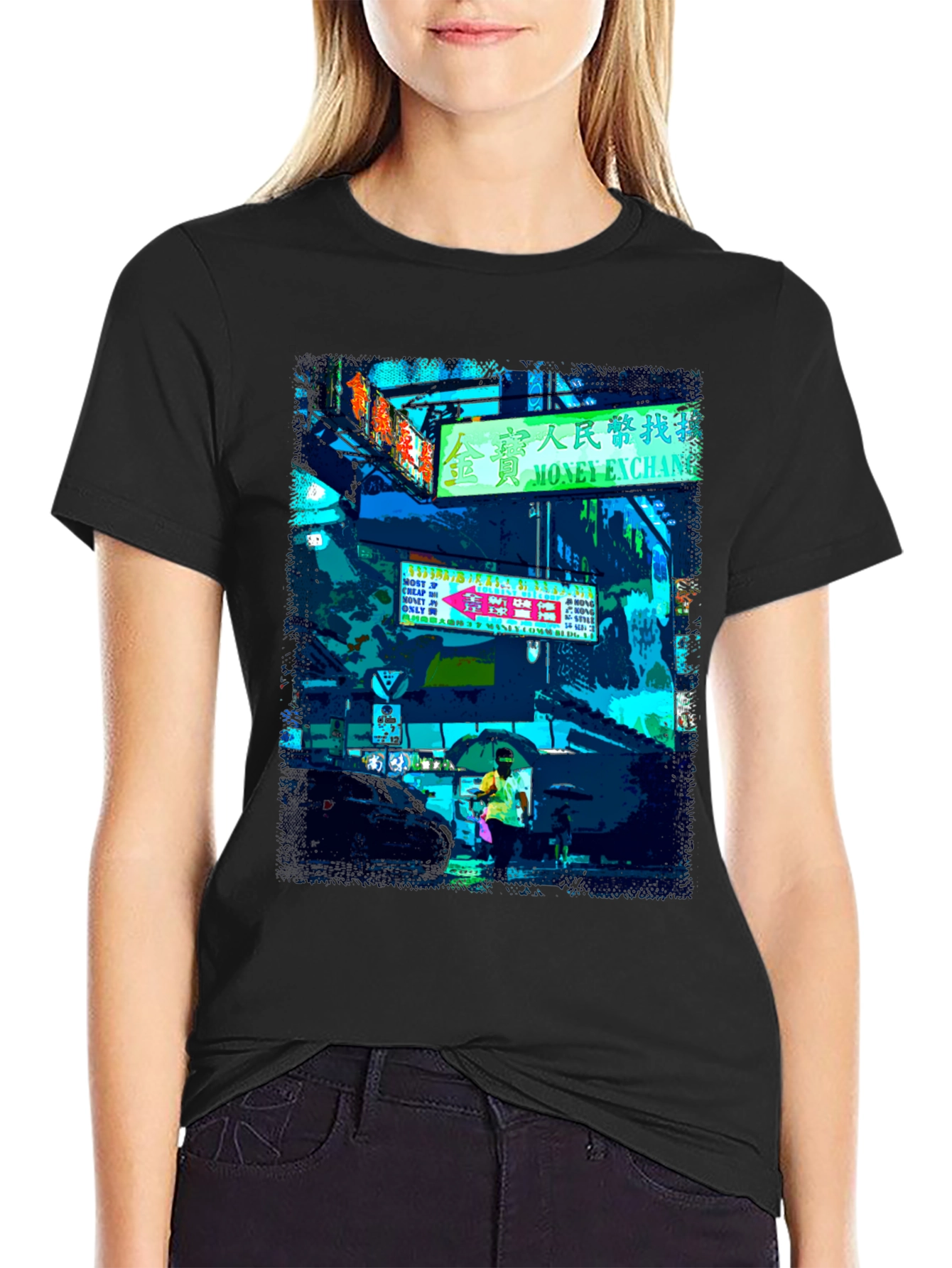 Urban Neon Graphic Tee - Black T-Shirt