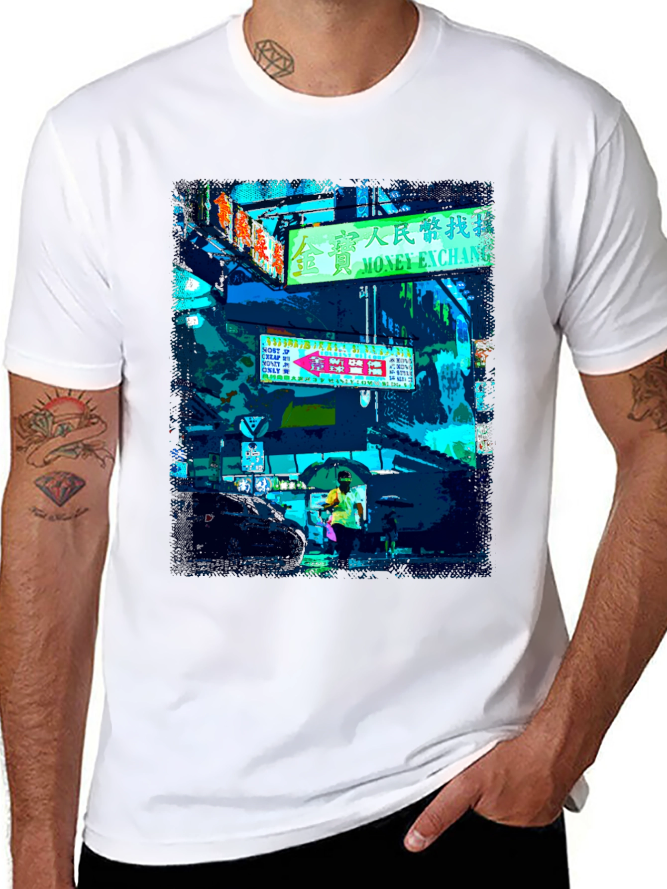 Urban Neon Graphic Tee - Black T-Shirt