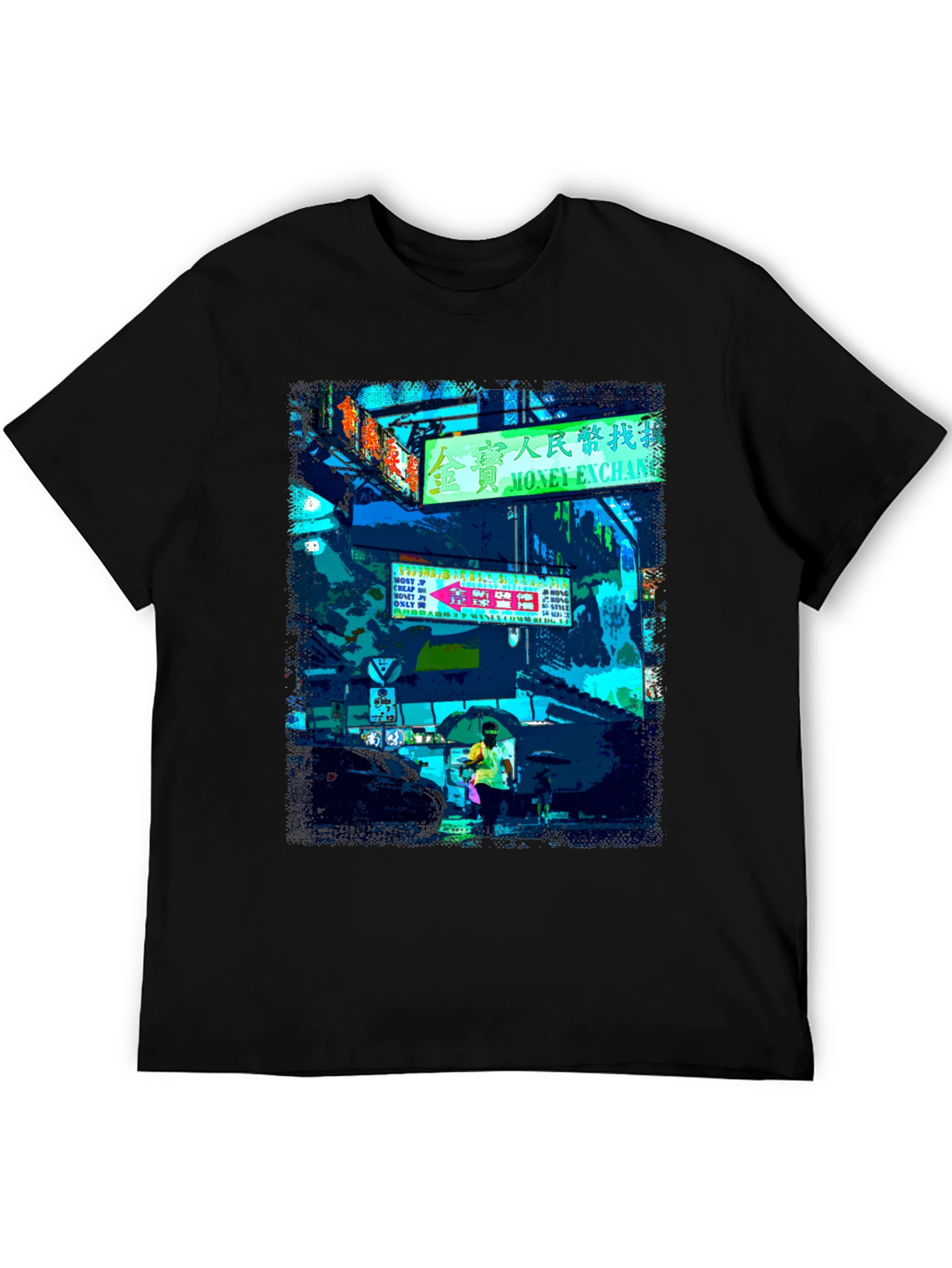 Urban Neon Graphic Tee - Black T-Shirt