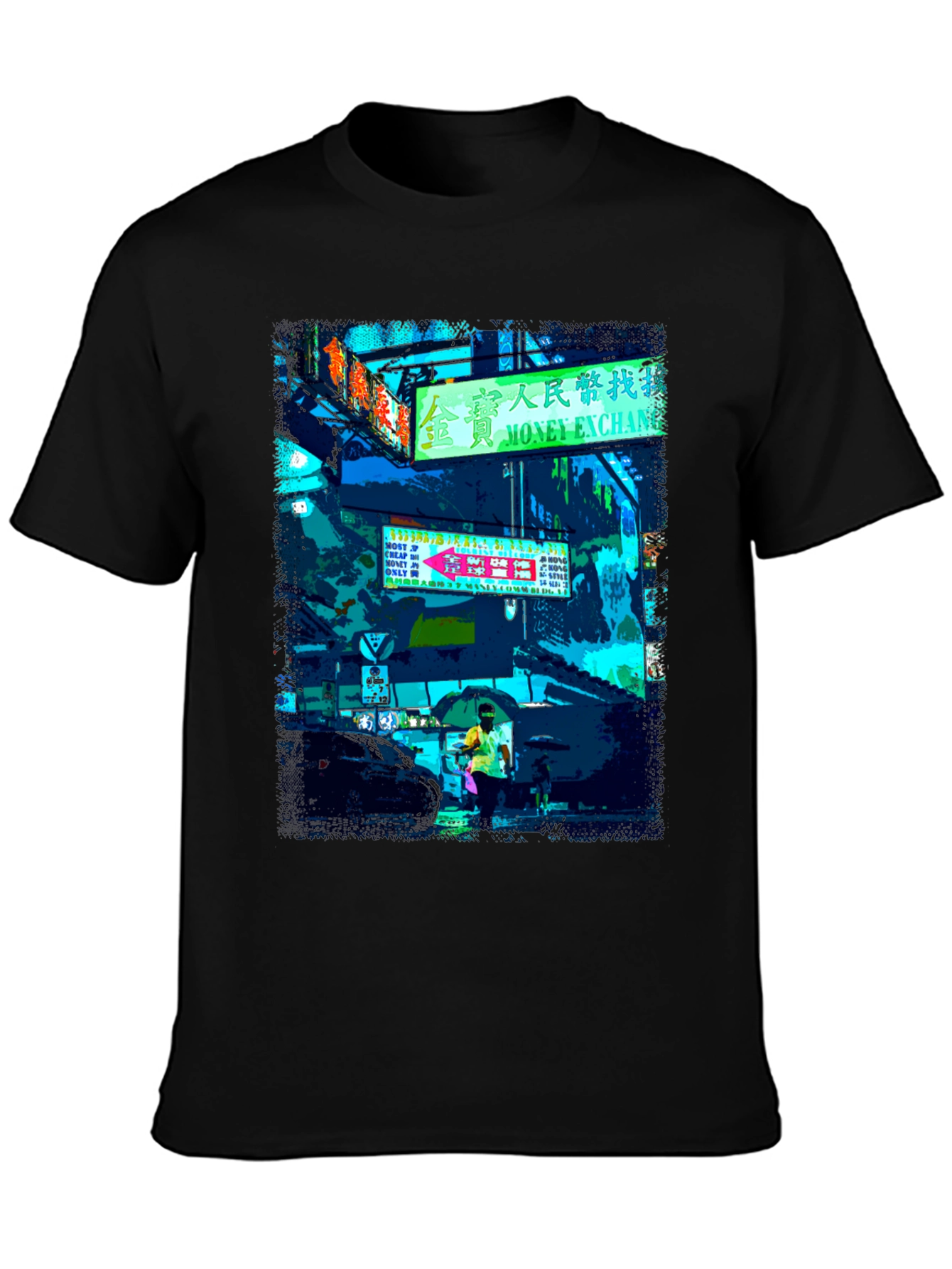 Urban Neon Graphic Tee - Black T-Shirt