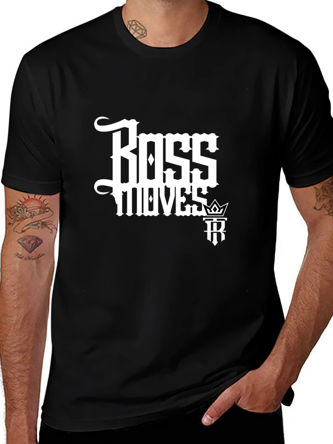 Boss Moves Black Graphic Tee for Men