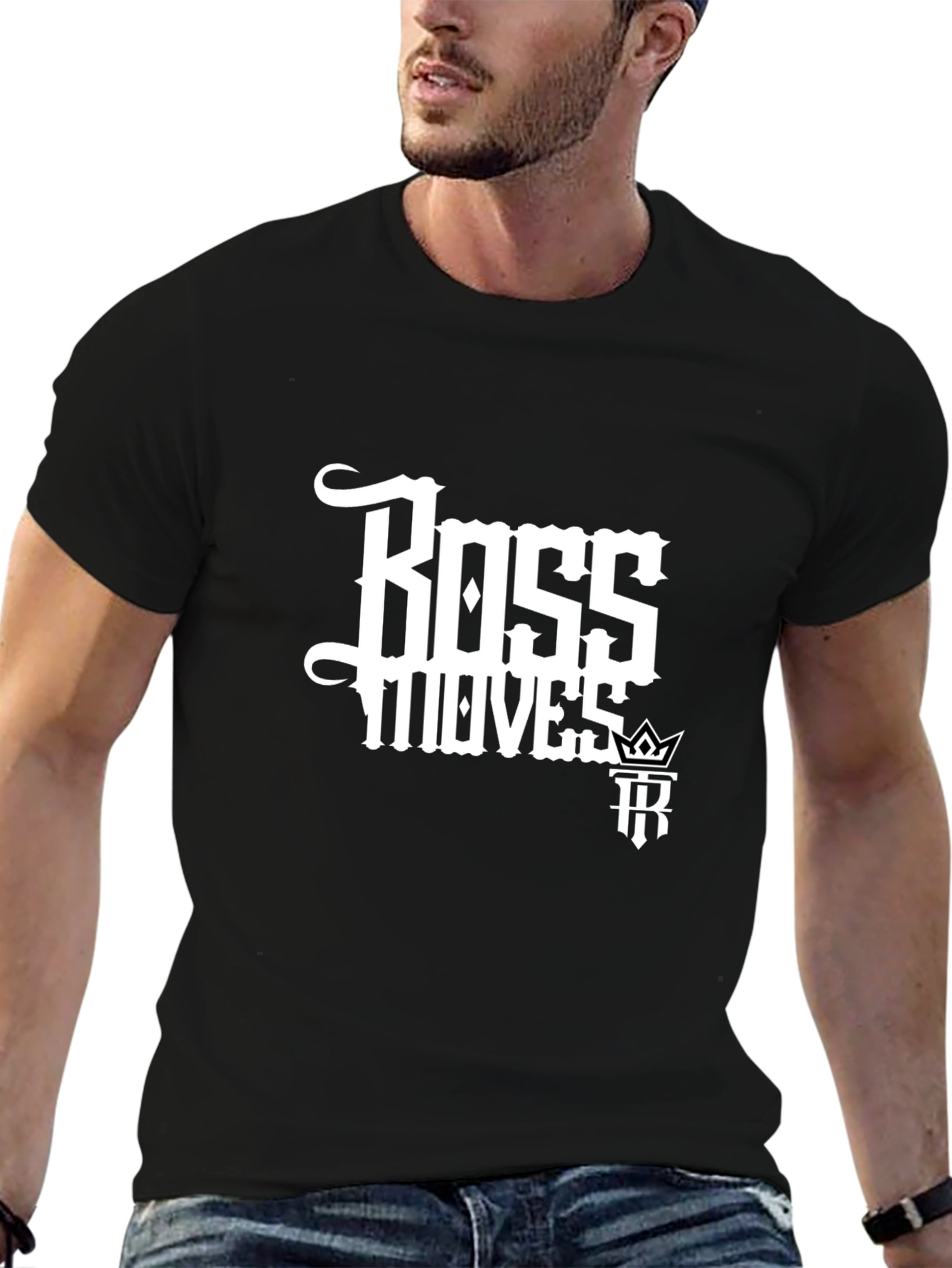 Boss Moves Black Graphic Tee for Men