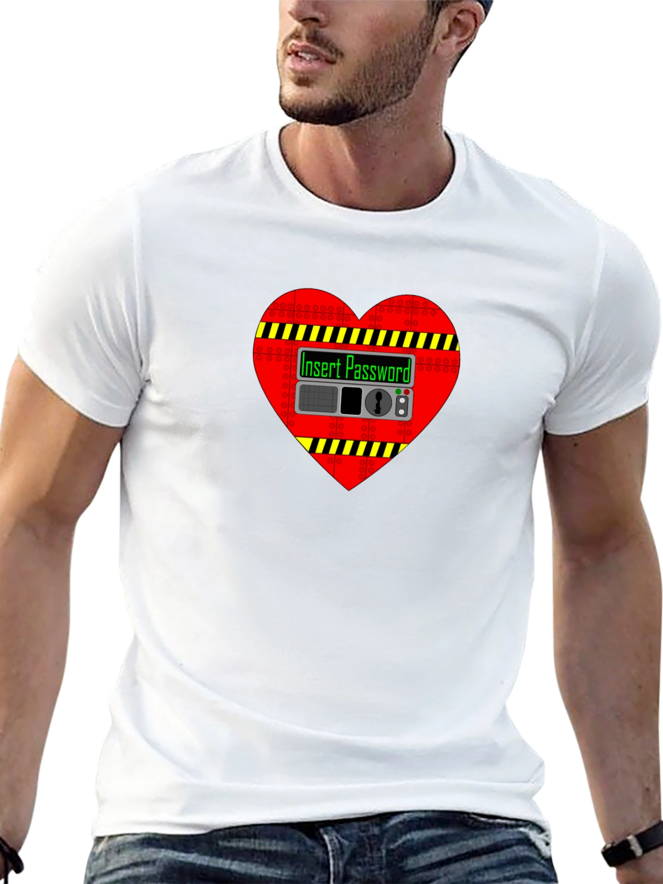 Heart Safe Insert Password Black T-Shirt