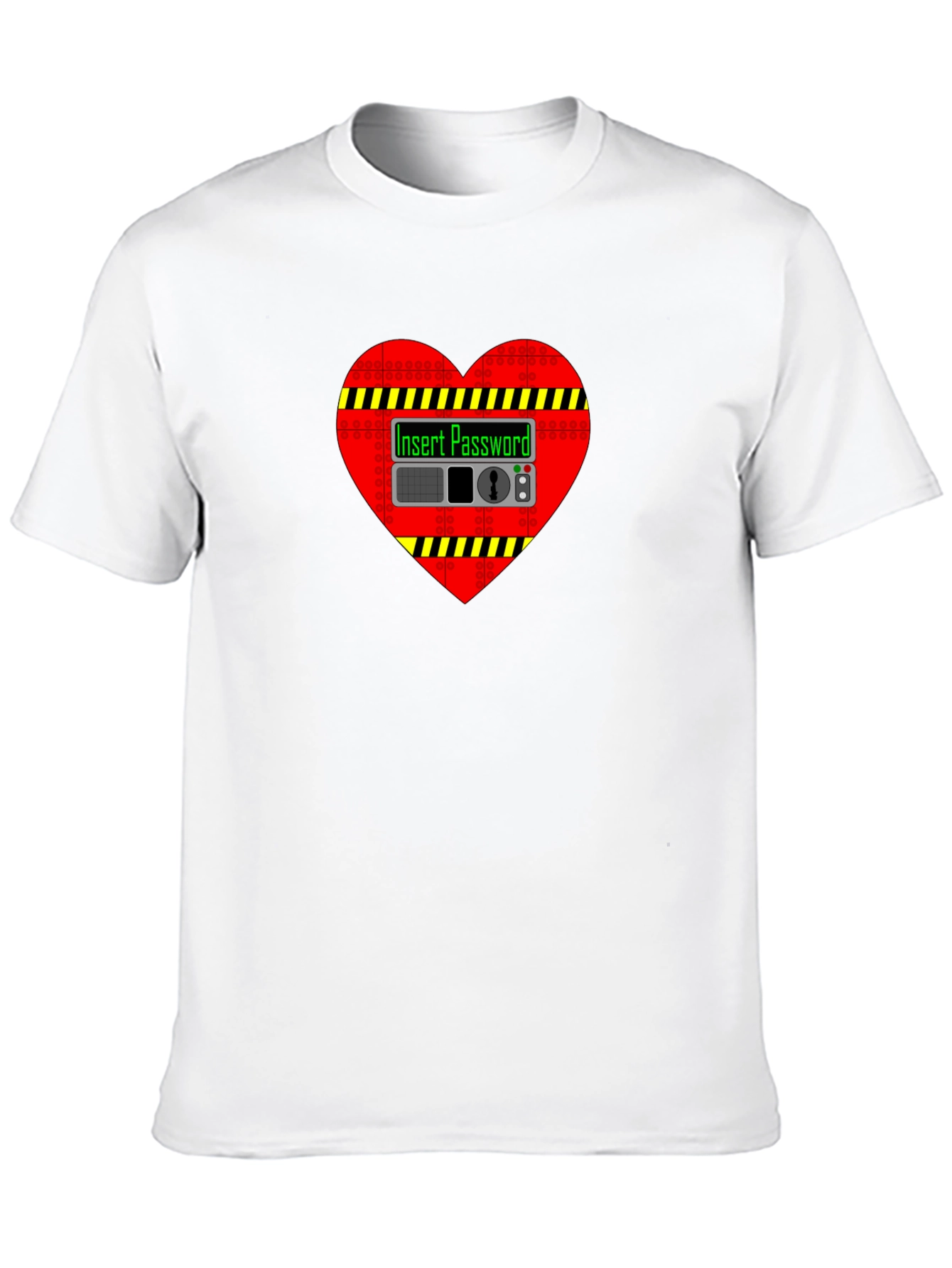 Heart Safe Insert Password Black T-Shirt