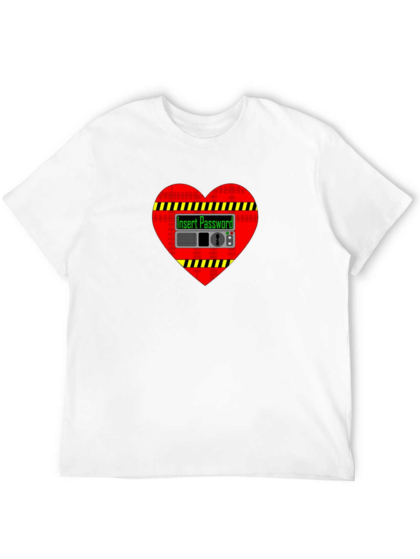 Heart Safe Insert Password Black T-Shirt